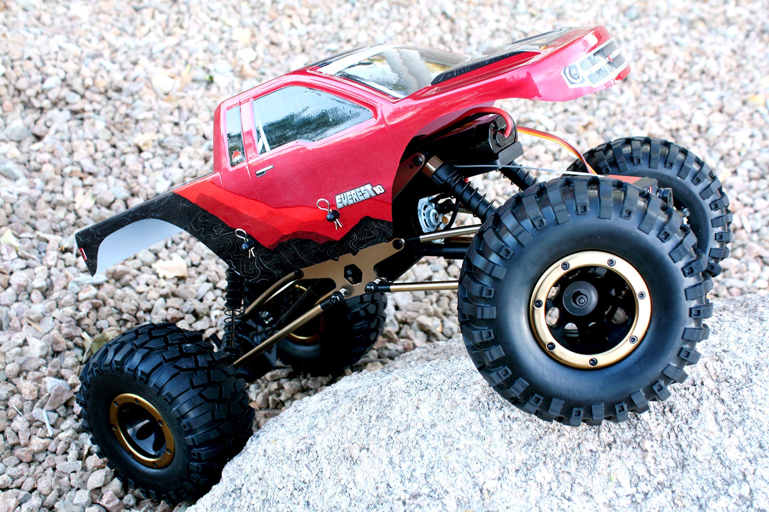 Redcat Racing Everest-10 1/10 Scale Electric Rock Crawler - Waterproof 2.4Ghz RC Truck for Off-Road Adventure, Red/Black - Perfect for Trail Crawling, Backyard Rock Climbing & Outdoor Exploration