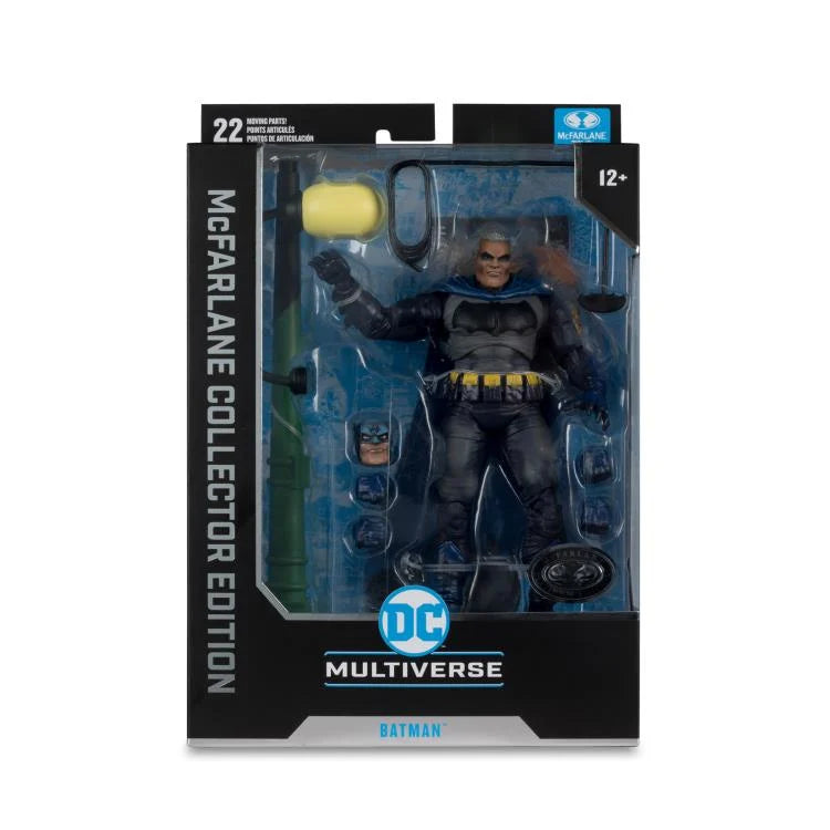 Batman Battle Damage Platinum Chase Figure - The Dark Knight Returns DC Multiverse Collector Edition Action Figure for Display, Cosplay, and Comic Book Collections