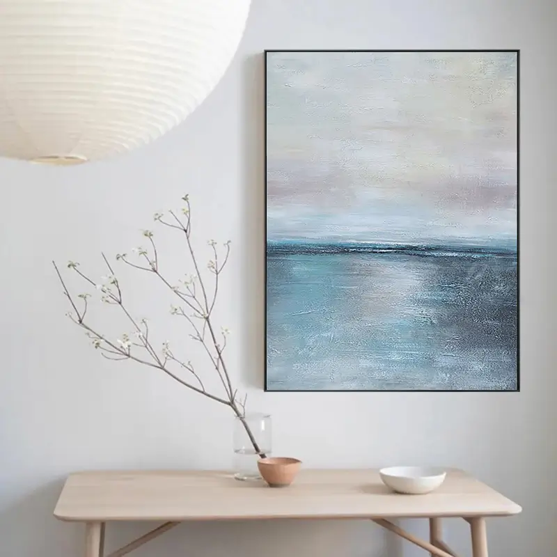 Ocean and Sky Painting #OS002 - Stunning Handmade Wall Art for Home & Office Decor - Perfect for Living Room, Bedroom, or Gift