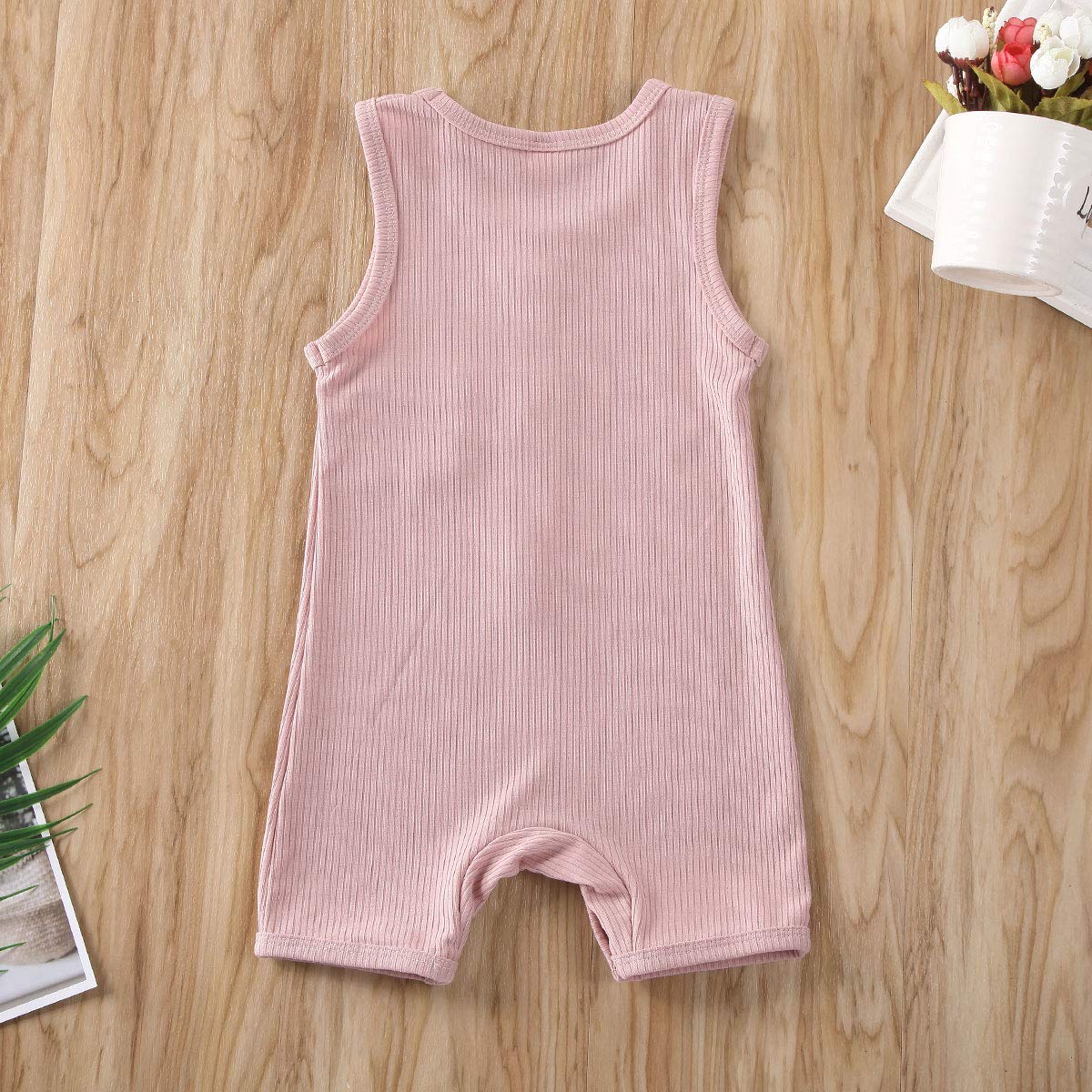 Kuriozud Newborn Baby Romper - Sleeveless Jumpsuit for Boys & Girls | Soft Cotton Onesie for Summer, Playtime & Photo Shoots