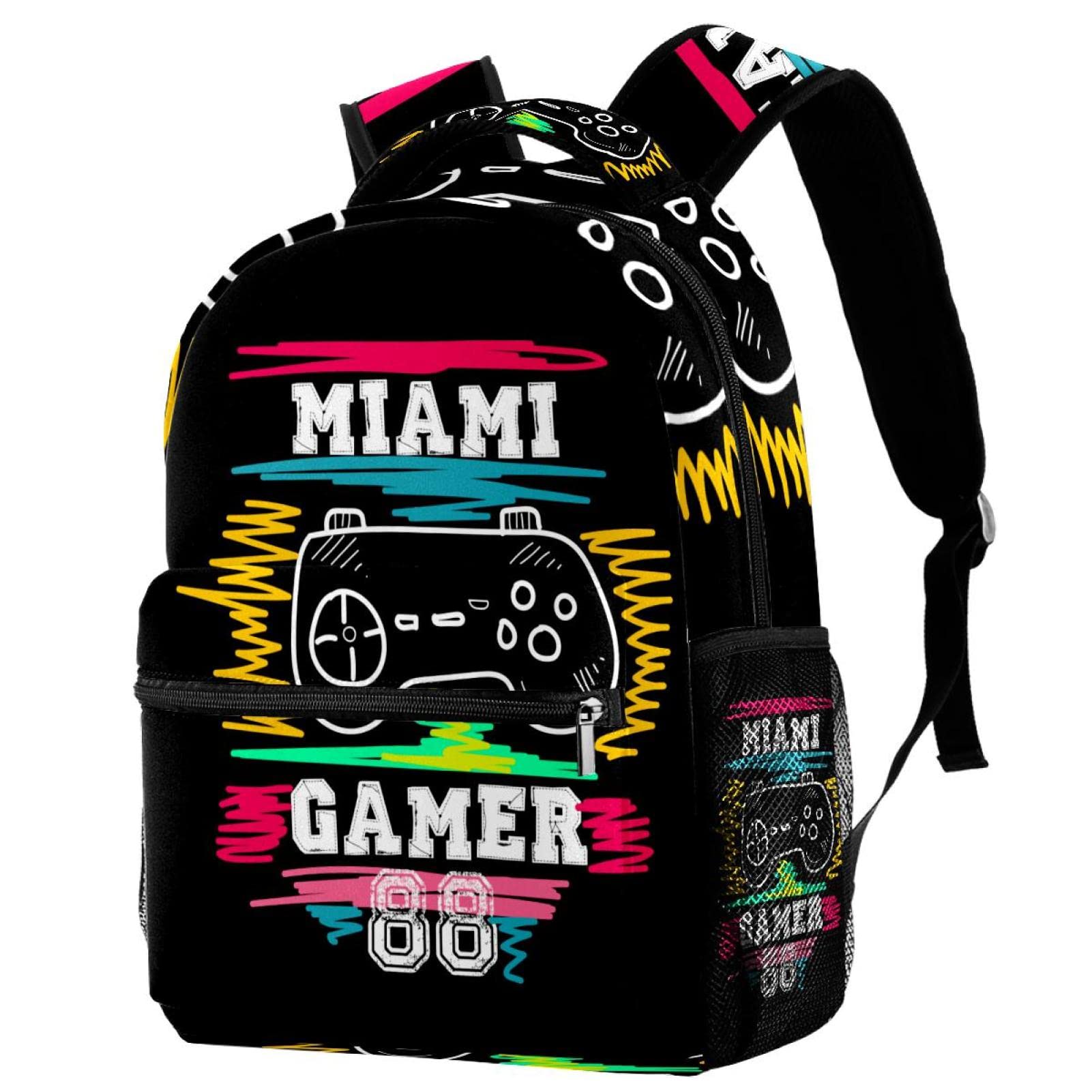 Stylish Gaming Backpack for Teen Girls - Durable School Backpack with Gamepad Control Pockets - Perfect for School, Travel & Gaming Events