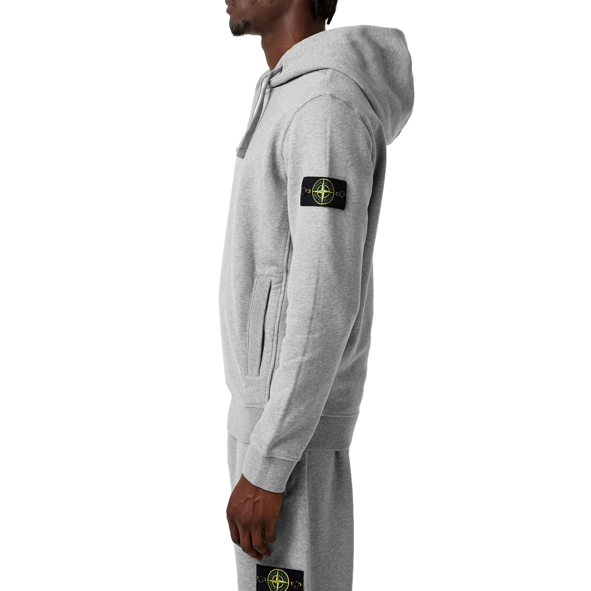 Stone Island Grey Logo Hoodie for Men - Stylish & Comfortable Pullover for Casual Wear, Street Fashion & Outdoor Activities