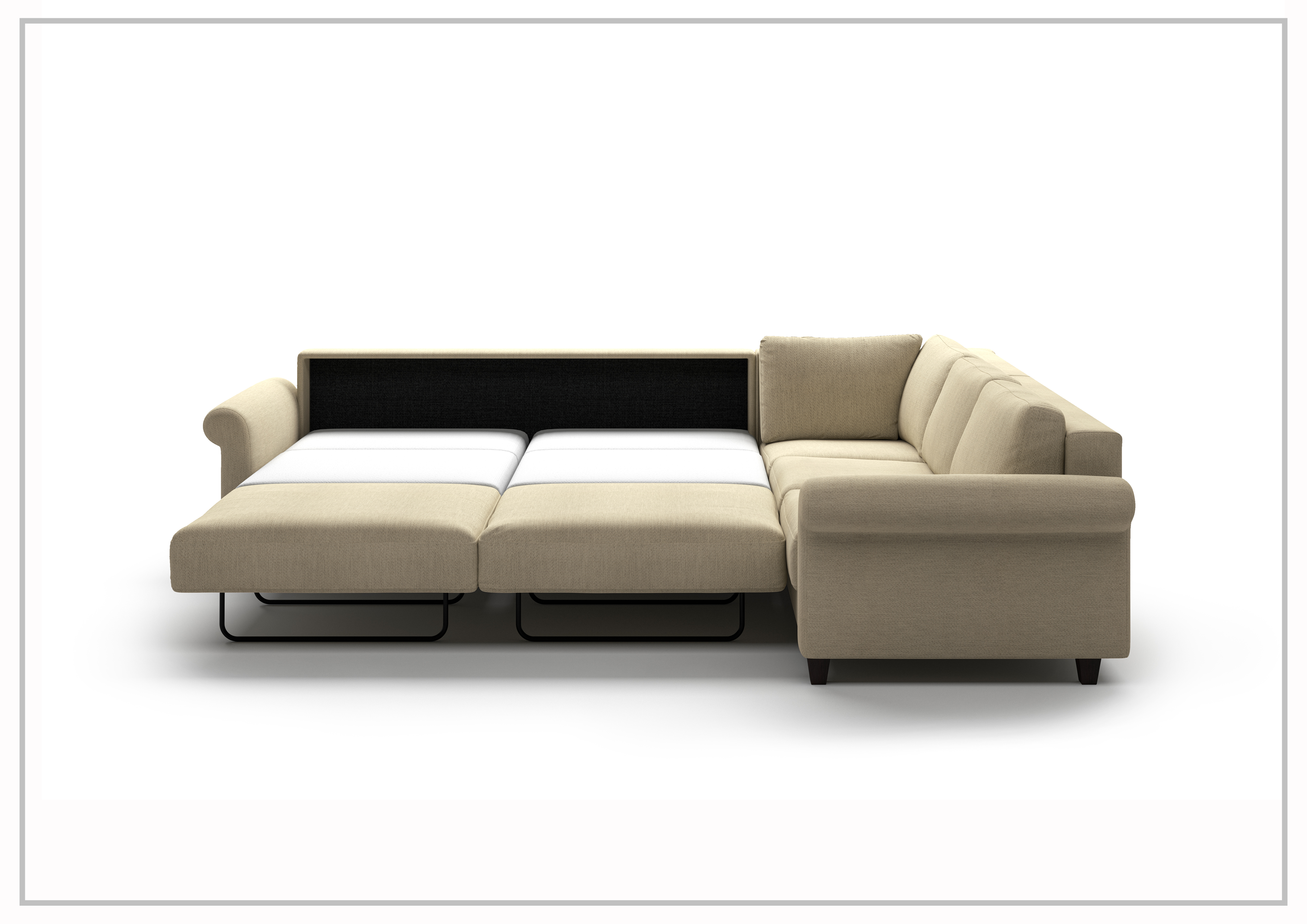 Luonto Hugo Flex Fabric King Size Sectional Reversible Sleeper Sofa - Convertible L-Shaped Couch Bed for Living Room, Guest Room & Small Spaces