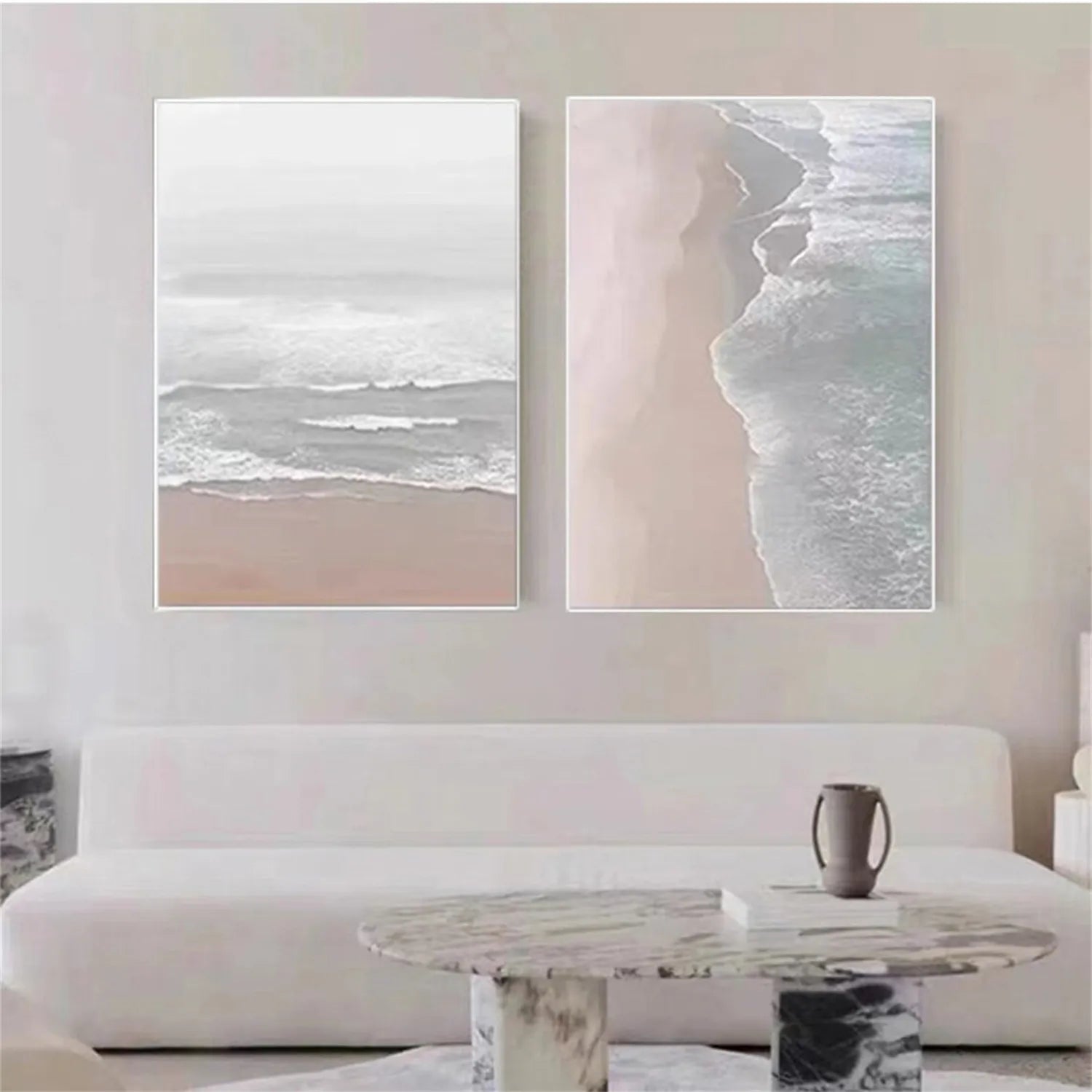 Ocean and Sky Wall Art Set of 2 - Modern Coastal Paintings for Home & Office Decor | Perfect for Living Room, Bedroom or Beach House