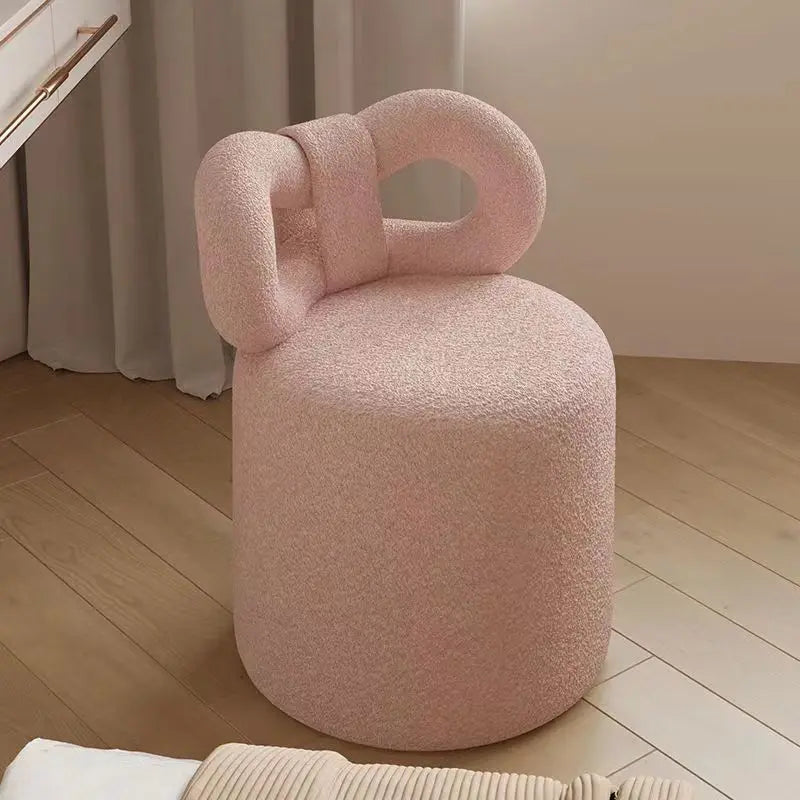 Luxury Cashmere Bow Backrest Stool - Soft & Comfortable Chair for Living Room, Bedroom, or Office - Elegant Home Decor & Seating Solution