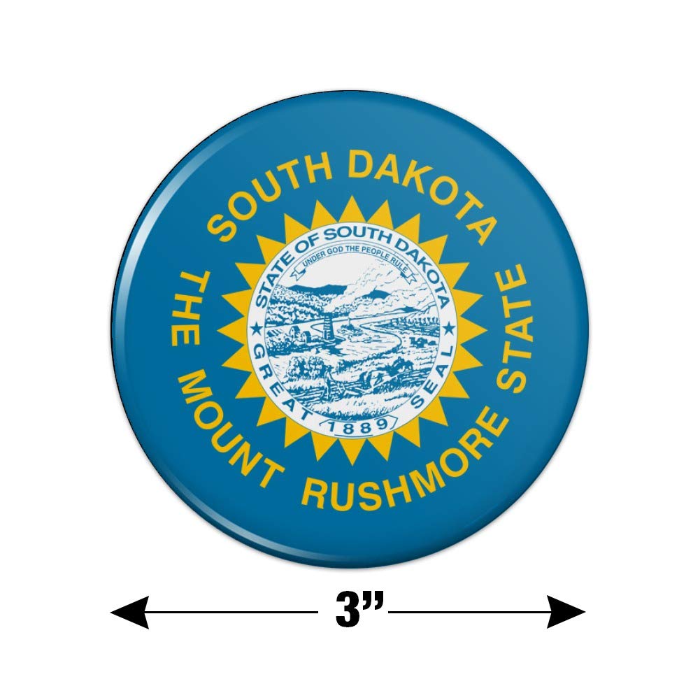 South Dakota State Flag Refrigerator Magnet - Strong Kitchen & Locker Decor for Home, Office, Dorm - Perfect for Fridge, Metal Surfaces & School Lockers