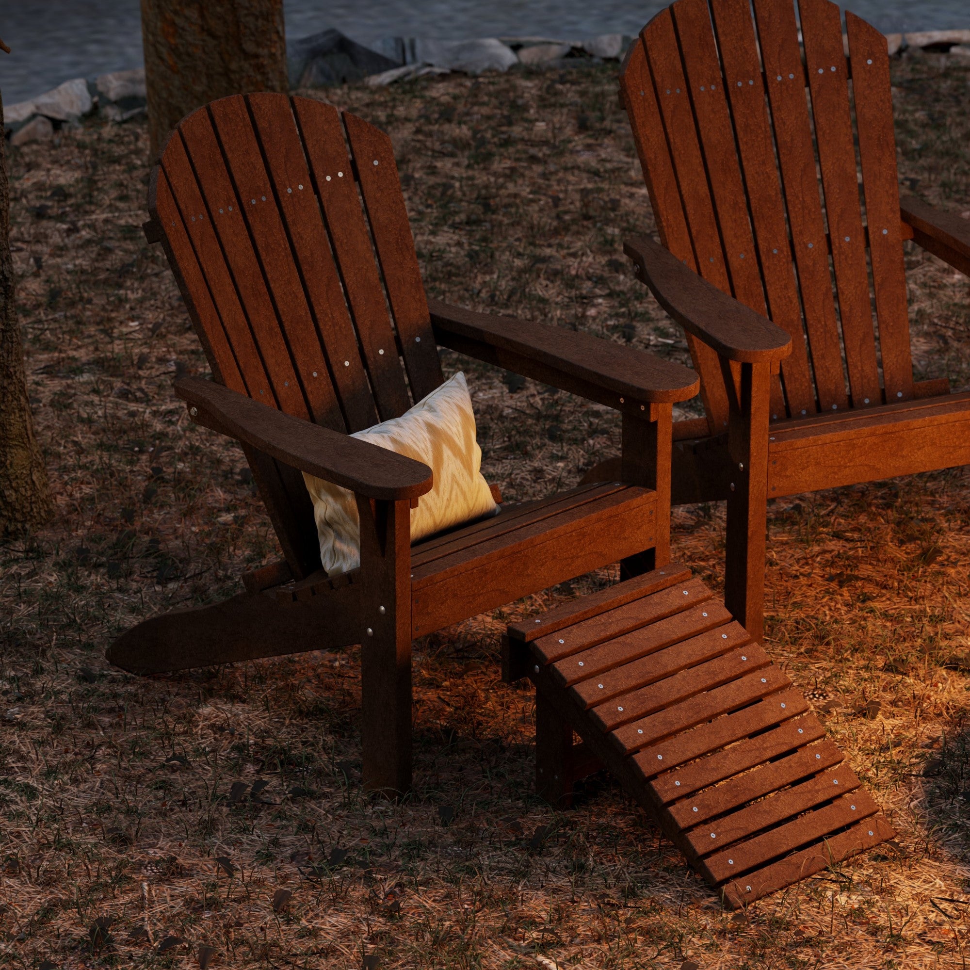 Heritage Sunset Adirondack Chair - Outdoor Patio Furniture for Backyard, Garden & Poolside Relaxation | Durable Weather-Resistant Wooden Lounge Chair