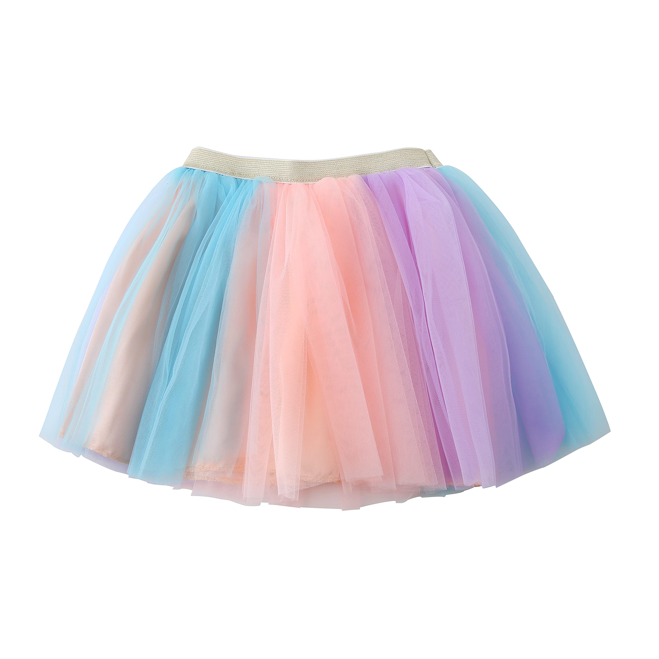 Jastore Girls Layered Rainbow Tutu Skirt - Fluffy Ruffle Dance Dress for Ballet, Party & Performance - Toddler to Kids Clubwear Costume for Birthday, Recital & Photo Shoots
