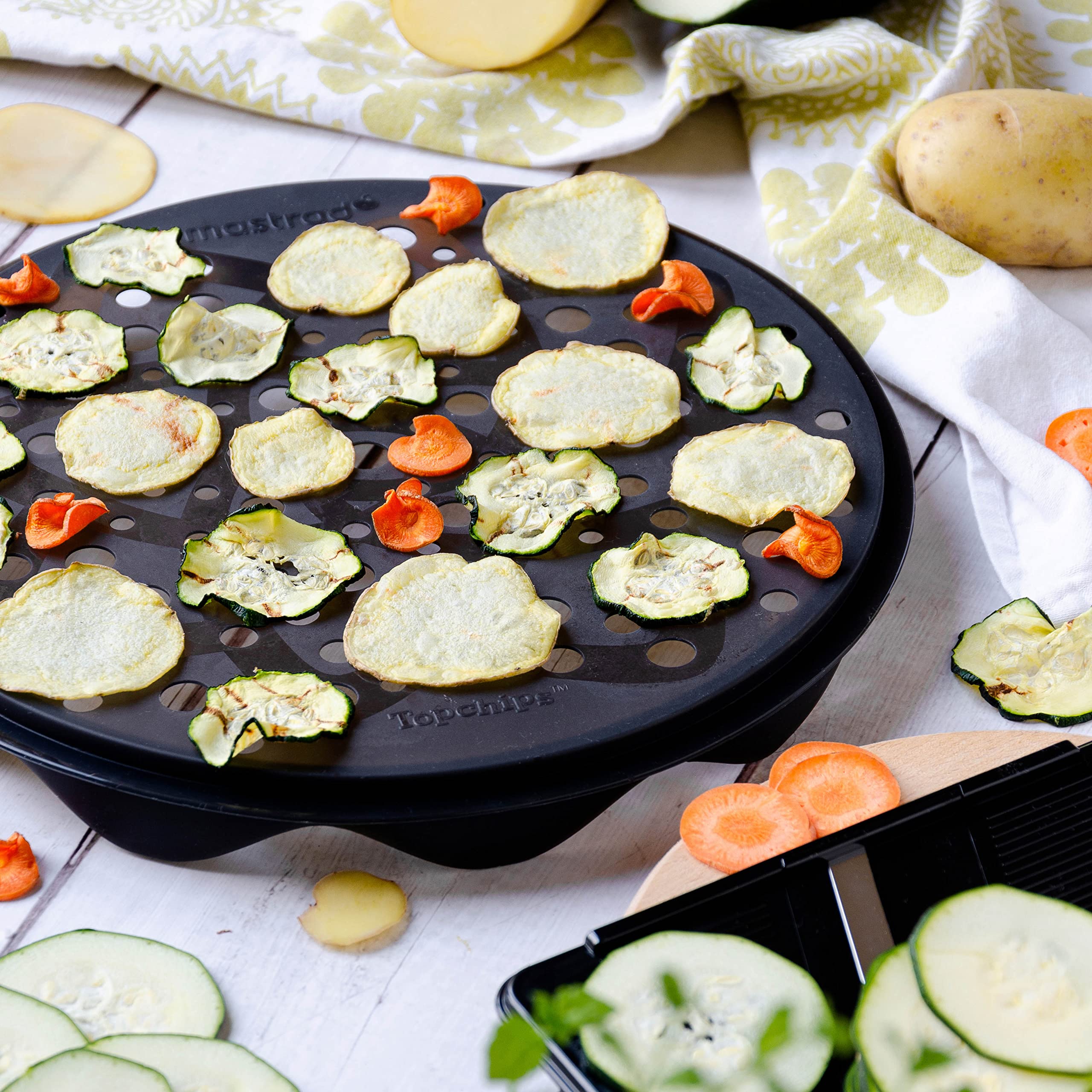 Mastrad Premium Potato Chips Maker & Vegetable Slicer Set - Perfect for Homemade Snacks, Party Platters & Healthy Cooking