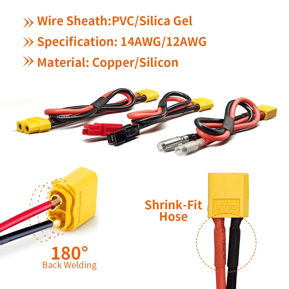 High-Quality Ebike Battery Cable Adapter - PP30/XT60/Bullet Connector for Electric Bikes | Durable Power Connector for E-Bike Battery Replacement & DIY Projects | Perfect for Commuting, Off-Road & Urban Riding