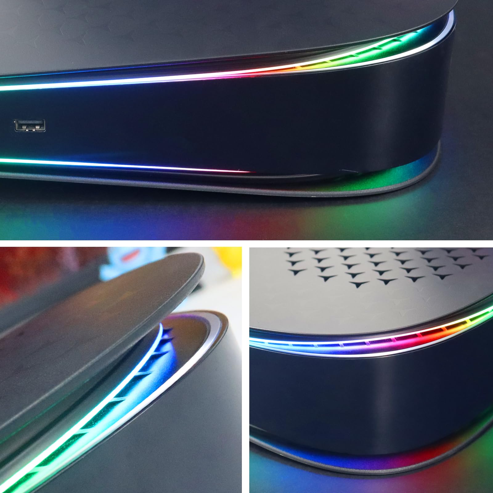 RGB LED PS5 Faceplate with Dust Filter - Cooling Vents Cover for PlayStation 5 Disc Edition - Gaming Setup Accessory