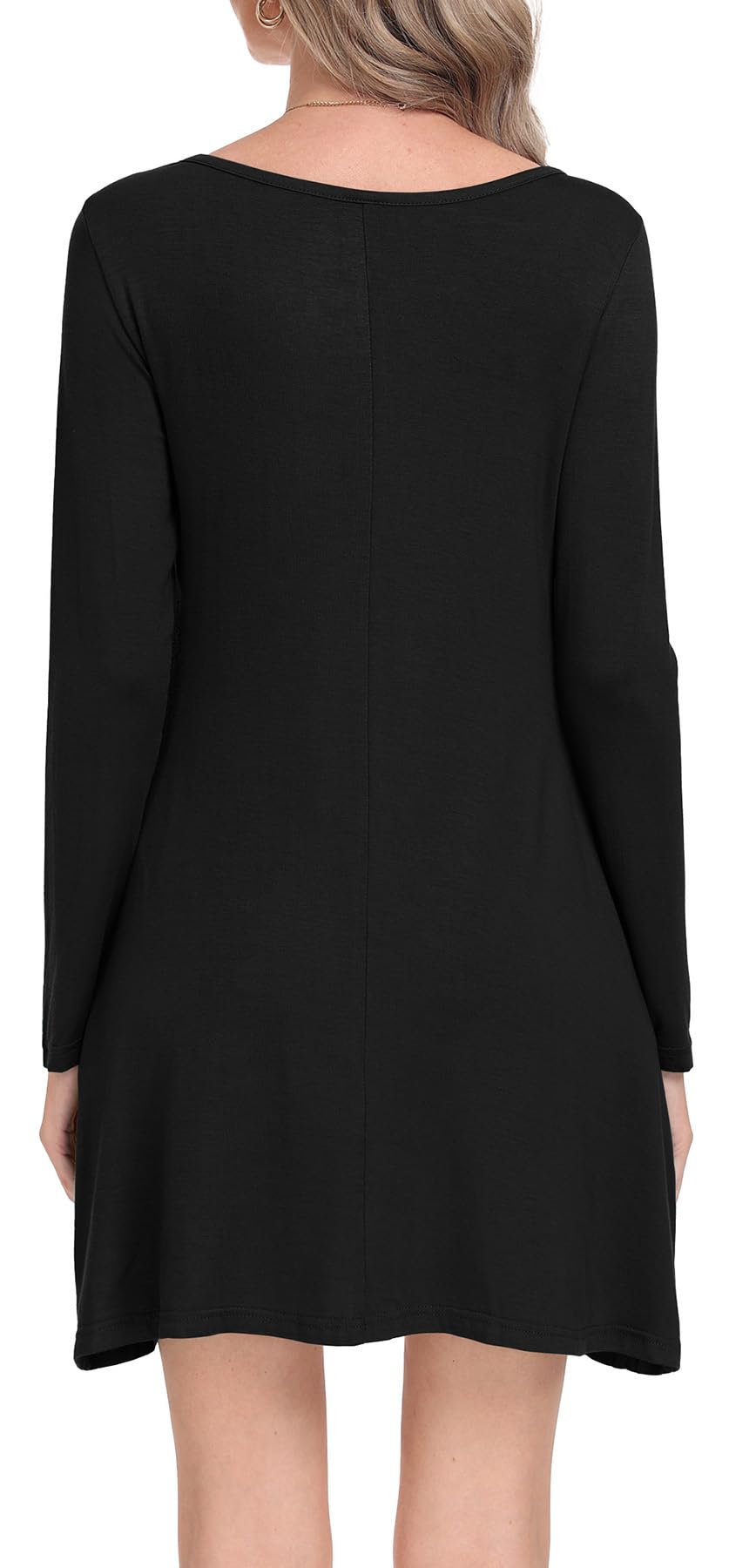 Women's Long Sleeve Pocket T-Shirt Dress - Casual Loose Fit for Everyday Wear | Perfect for Work, Weekend Outings and Travel