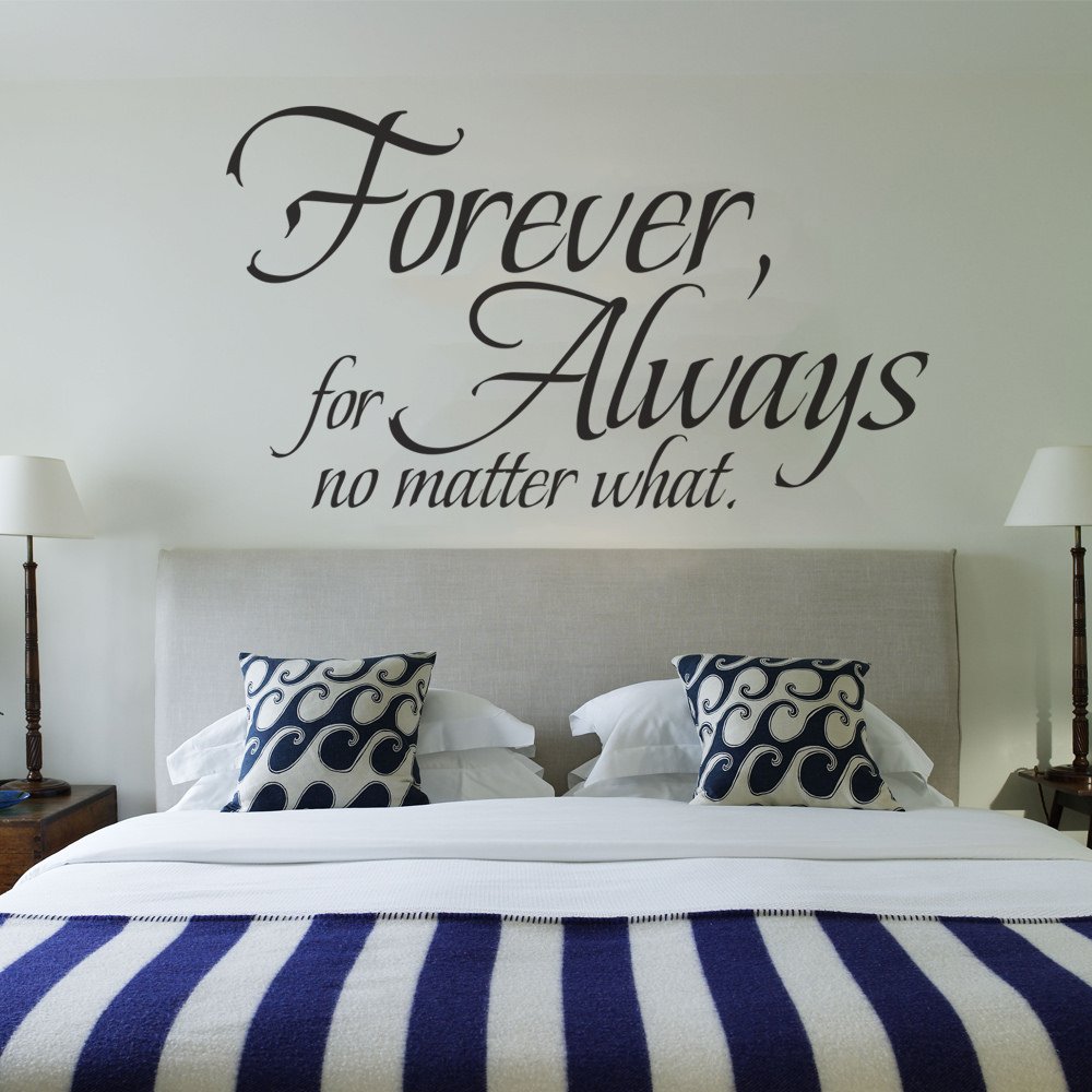 Custom Family Sayings Vinyl Wall Decal - Forever, For Always, No Matter What Quote Sticker for Home Decor (Medium Size) | Perfect for Living Room, Nursery, Bedroom & Office Wall Art