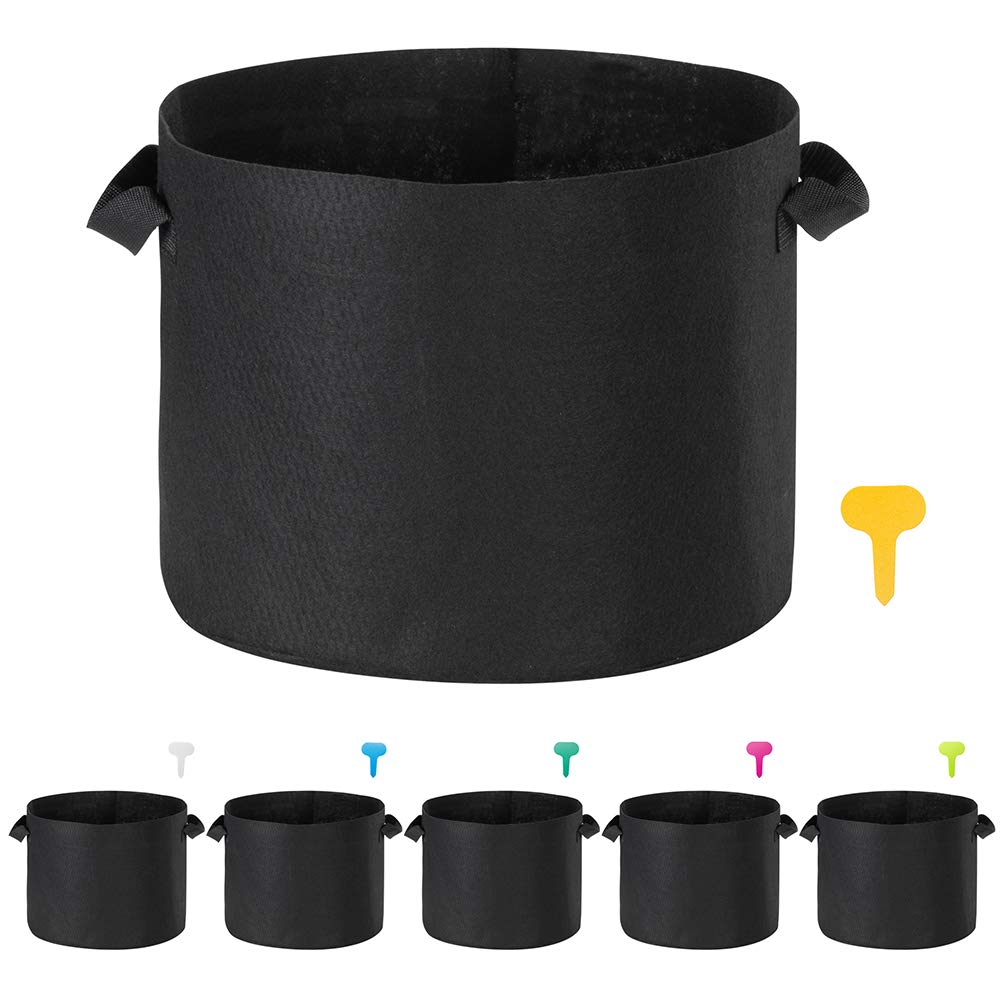 LAGarden 10 Gallon Planting Bags with Handles - 6 Pack Aeration Fabric Pots for Vegetables, Flowers & Herbs - Perfect for Indoor/Outdoor Gardening, Balcony & Patio Use