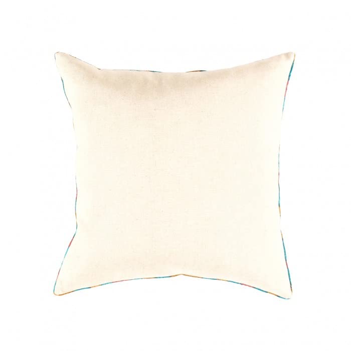 Blue Turkish Velvet Ikat Pillow Cover 24x24 Inch - Bohemian Home Decor for Sofa, Bed & Living Room