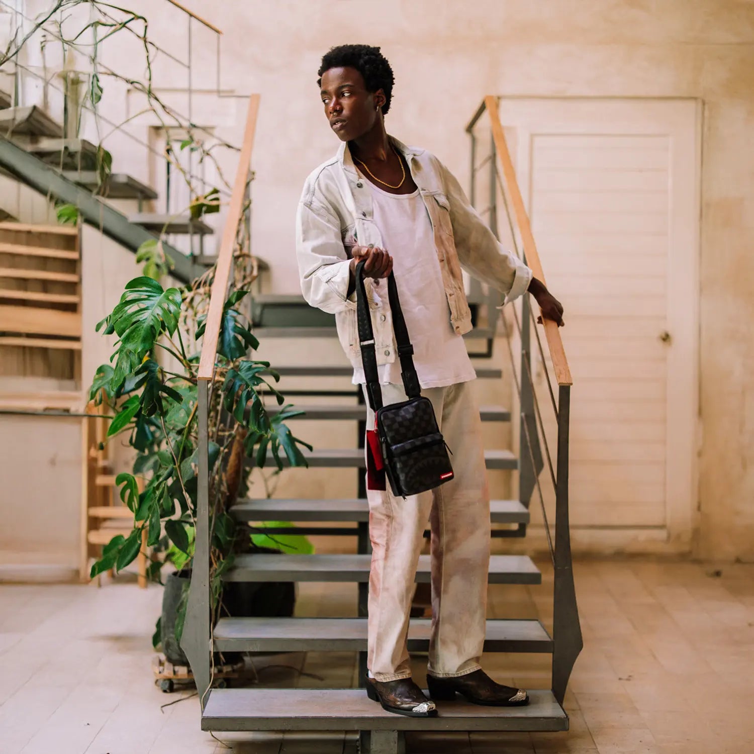 Hangover Drip Check Sling Bag - Stylish Crossbody Sling Pack for Men & Women | Perfect for Travel, Gym, and Everyday Use