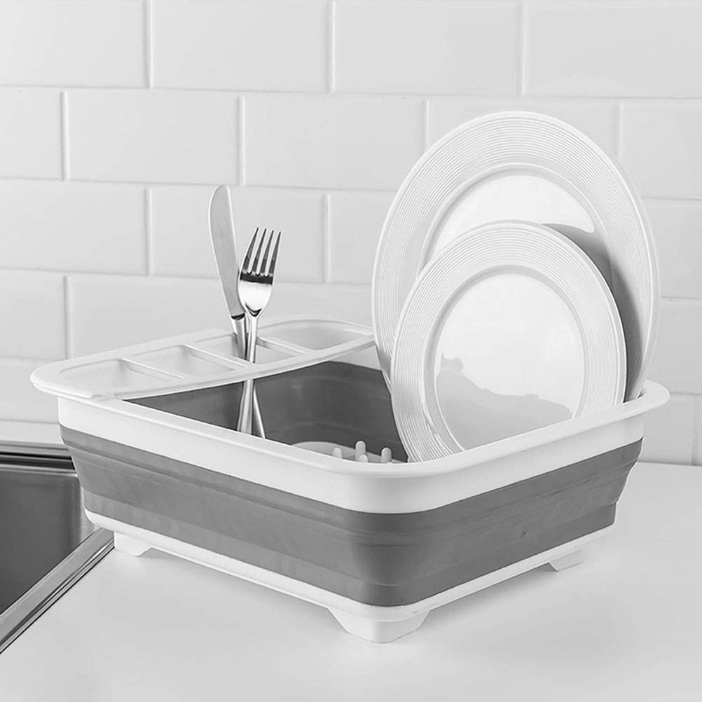 Foldable Dish Drying Rack - Space Saving Kitchen Organizer for Dishes, Cups & Utensils | Perfect for RV, Camping & Small Apartments | Durable Countertop Storage Solution