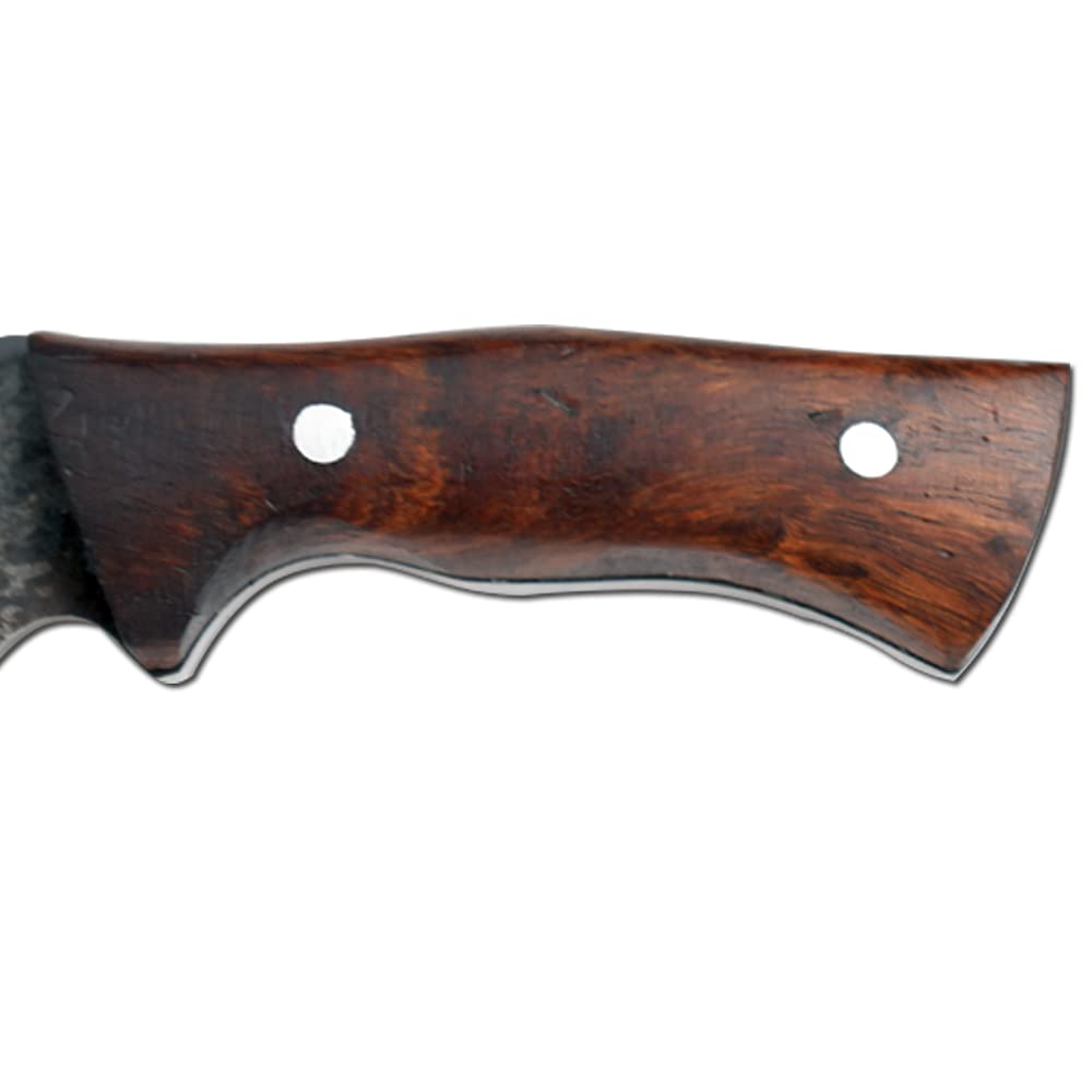 Premium Full Tang Hunting Knife - High Carbon Steel Blade with Wood Handle & Leather Sheath | Outdoor Survival, Camping, Bushcraft, Hunting Gear