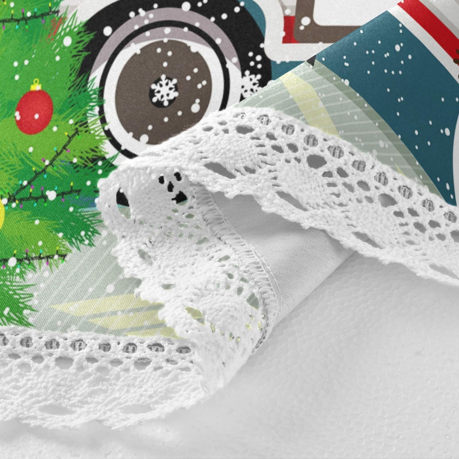 JRDD 60 Inch Round Christmas Tablecloth - Washable, Heat Resistant & Lightweight Travel Trailer Table Cover for Buffet, Holiday Dinner, Home Parties & Kitchen Decor | Perfect for Christmas Celebrations, Family Gatherings & Outdoor Picnics