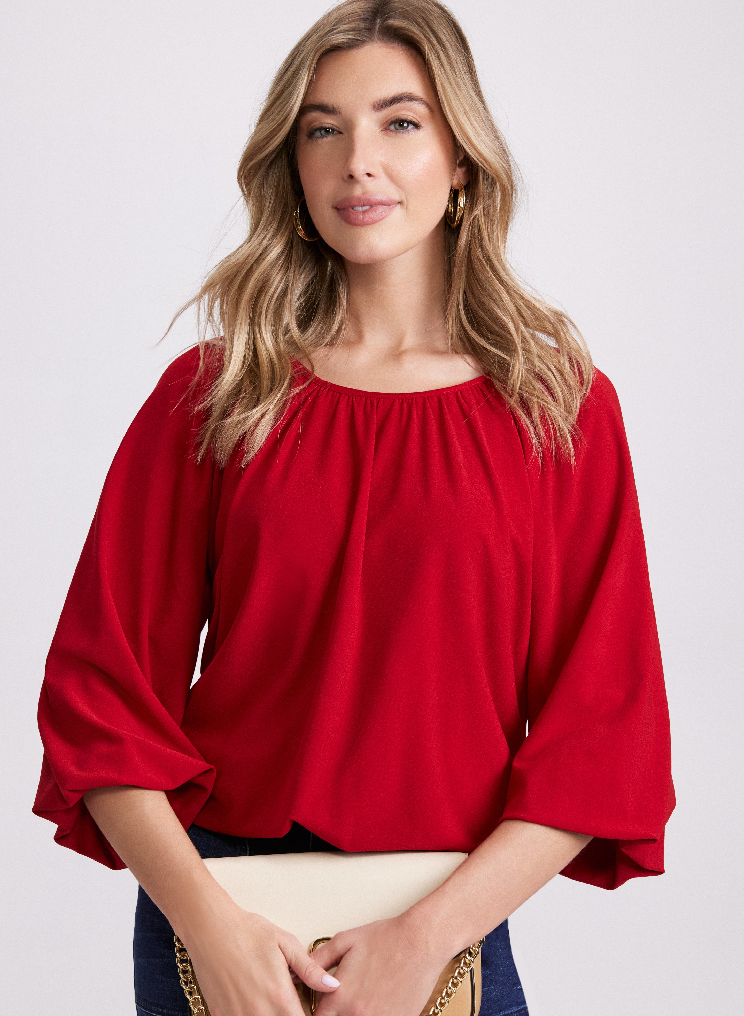 Elegant Balloon Sleeve Blouse for Women - Trendy Puff Sleeve Tops for Casual & Party Wear | Perfect for Date Night, Office & Special Occasions