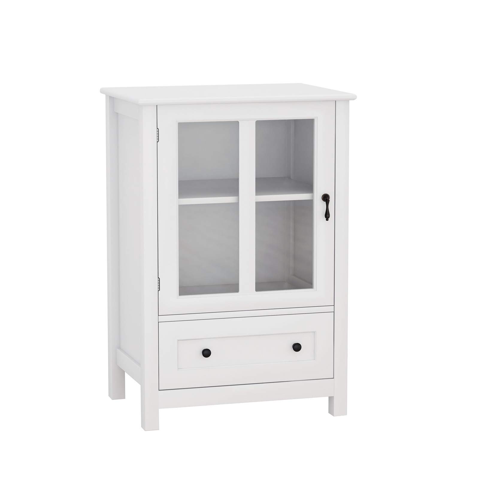 Modern Kitchen Storage Cabinet with Glass Door & Shelves - Wood Buffet Cabinet for Dining Room & Kitchen Organization | Perfect for Small Spaces, Apartment Living & Home Decor