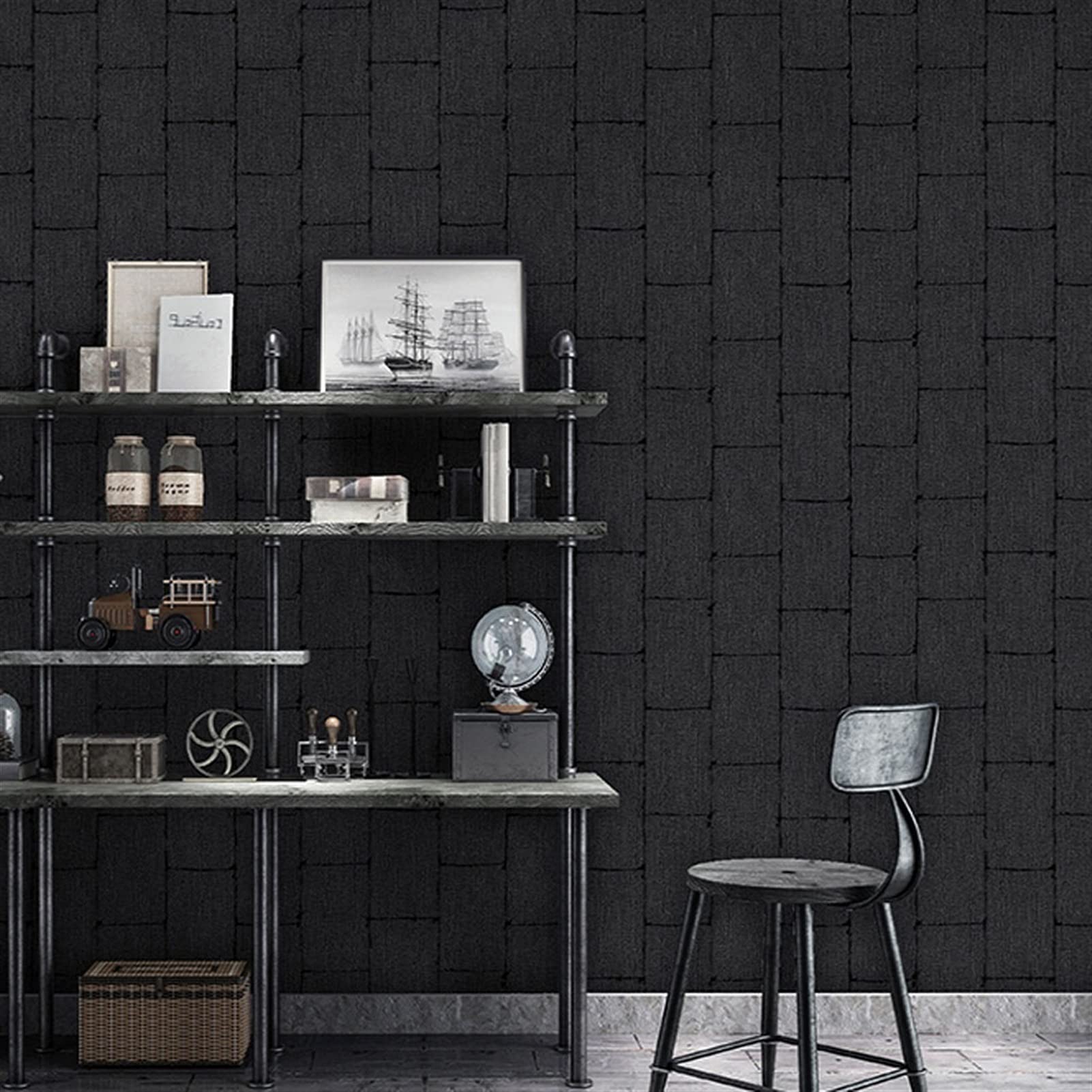 Modern Nordic Plaid Wallpaper - Self-Adhesive Peel and Stick Wallpaper for Living Room, Restaurant, Clothing Store Decoration (Color C) | Easy DIY Home & Commercial Interior Design Upgrade