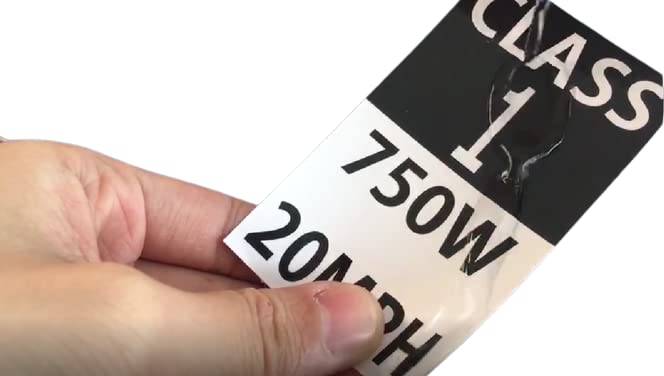 Waterproof Removable Vinyl Decals for Electric Bikes - Class 1/2/3 Identification Stickers (250W/500W/750W, 20MPH/28MPH) - 3-Pack - Perfect for eBike Classification & Customization on Commuter, Mountain & City Electric Bicycles