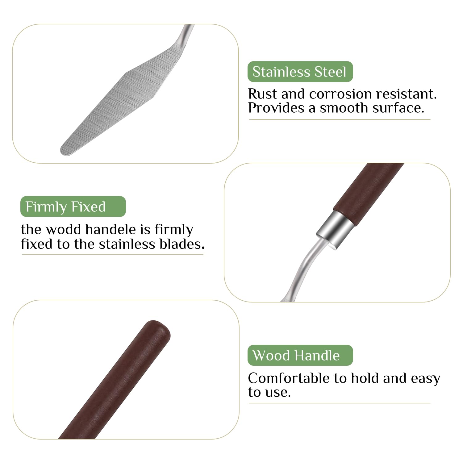 4pcs Professional Painting Palette Knives Set - #4 Pointed Palette Knife with Wooden Handle for Oil & Acrylic Paint Mixing - Perfect for Canvas Art, Color Blending & Texture Creation (Ideal for Artists & Hobbyists)