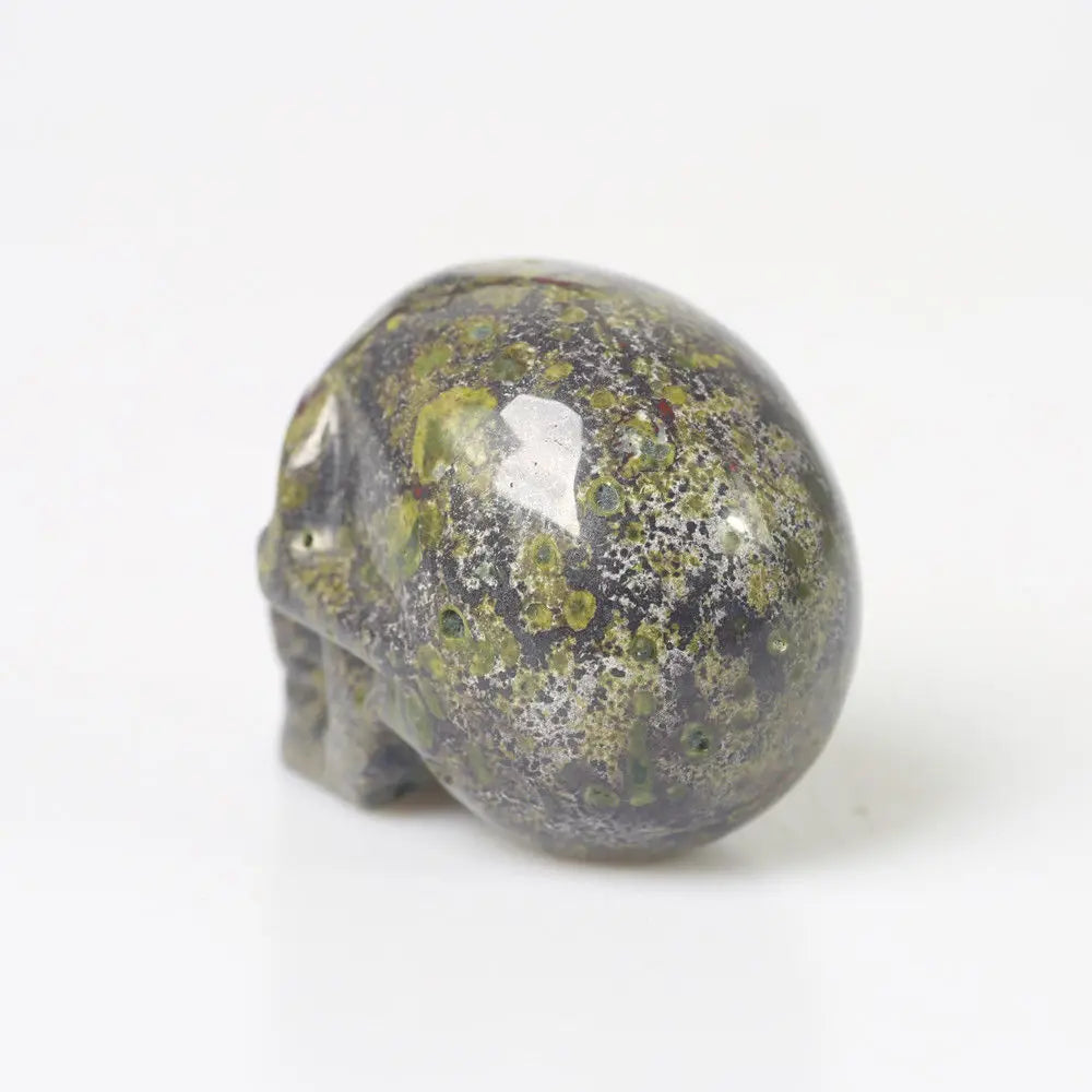 2 Inch Unakite Jasper Skull Specimen - Natural Healing Stone for Reiki, Meditation & Energy Work - Clinozoisite Gemstone Figurine - Perfect for Home Decor, Crystal Collection & Spiritual Practices