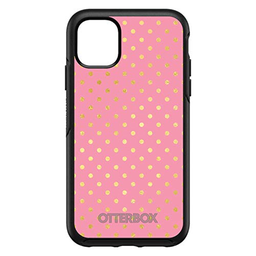 Pink & Gold Polka Dot Pattern On Black Case