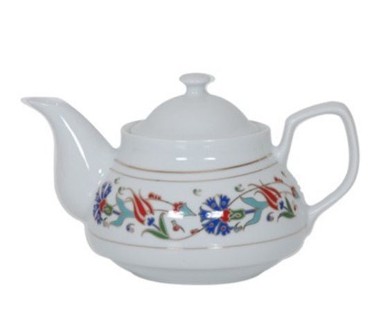 Premium Porcelain Teapot with Carnation Floral Design - Elegant Tea Brewing for Home, Office, or Gift Giving
