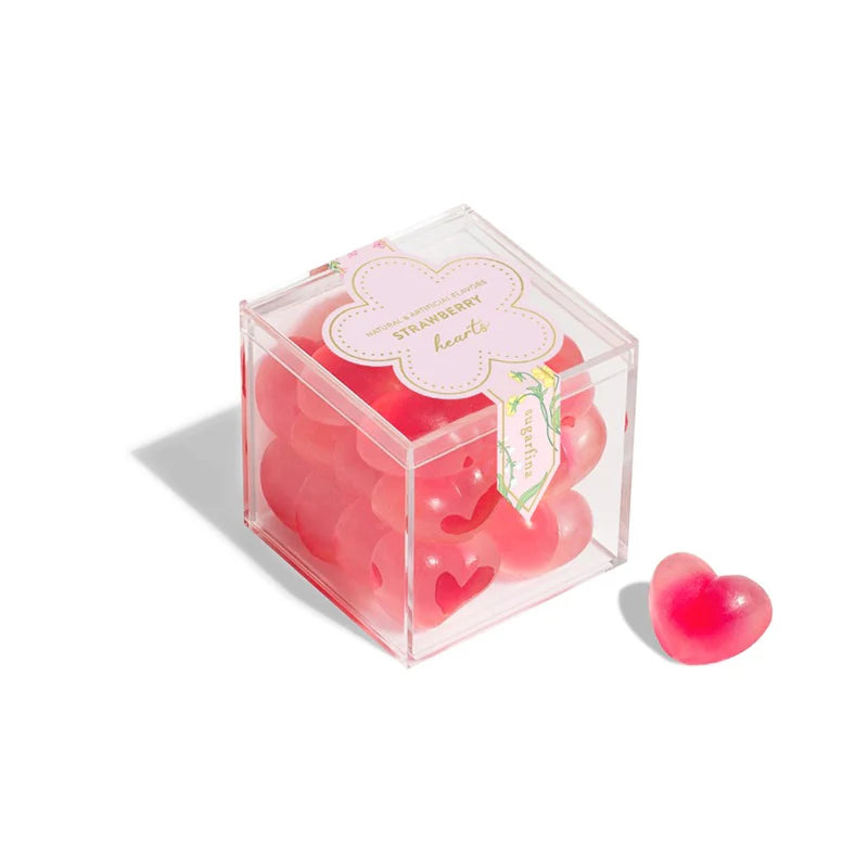 Sweet Strawberry Hearts Candy Cubes - Delicious Bite-Sized Treats for Valentine's Day, Weddings & Romantic Gifts