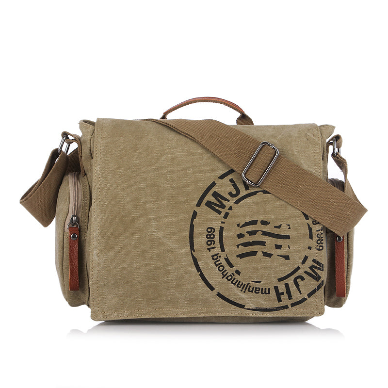 Sheldon Canvas Messenger Bag for Laptop 14 Inch - Durable Crossbody Work Bag for Men & Women - Perfect for Office, School, Travel & Commuting