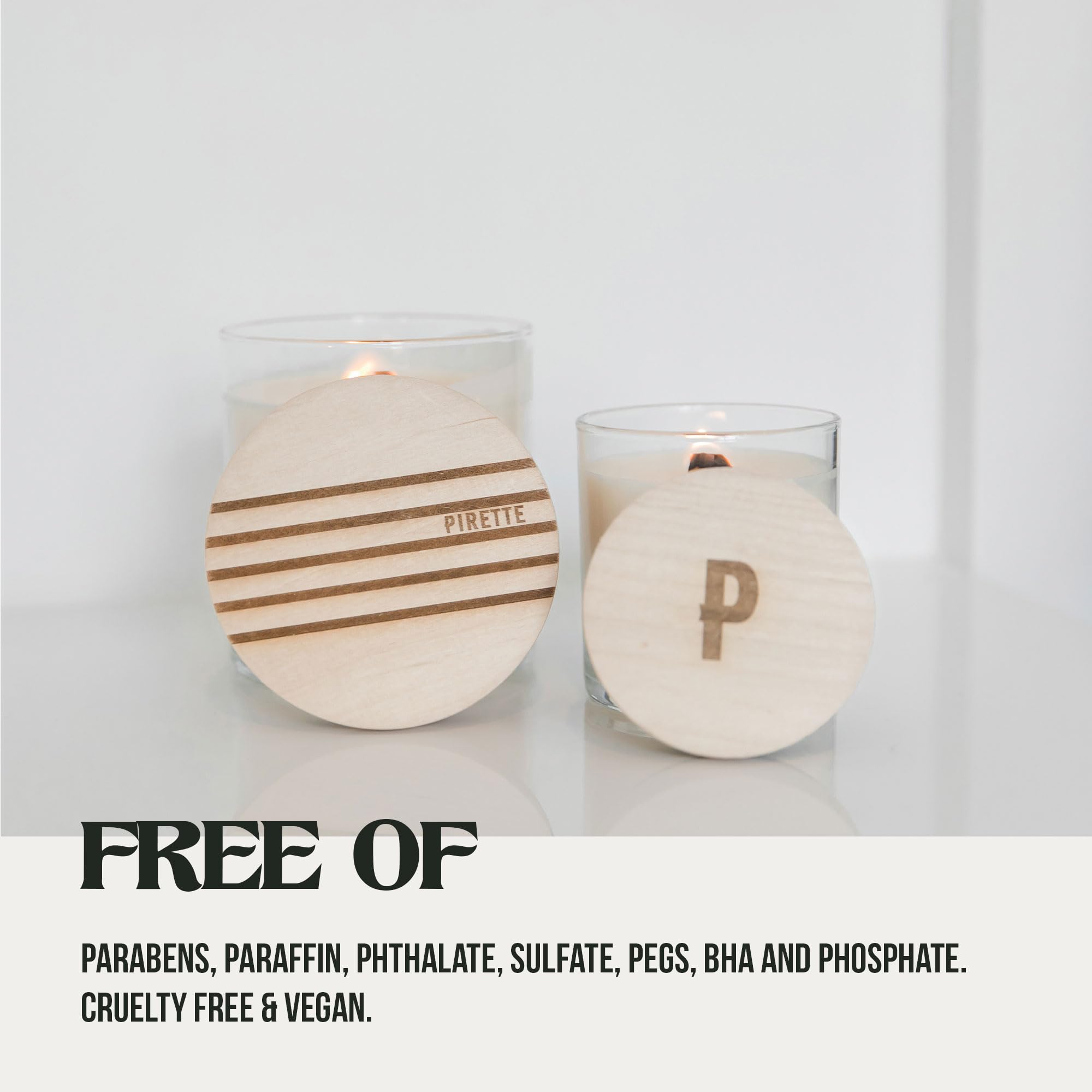 PIRETTE Soy Wax Candle with Wood Wick - Summer Scented Hand-Poured Crackling Candle, 45-Hour Burn Time, 8 Oz - Perfect for Relaxation, Meditation & Home Decor