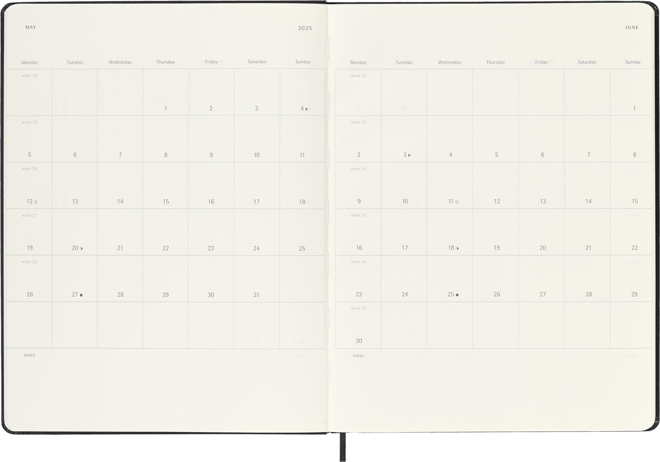 Moleskine Classic 18-Month 2024-2025 Weekly Planner - Hard Cover XL (7.5