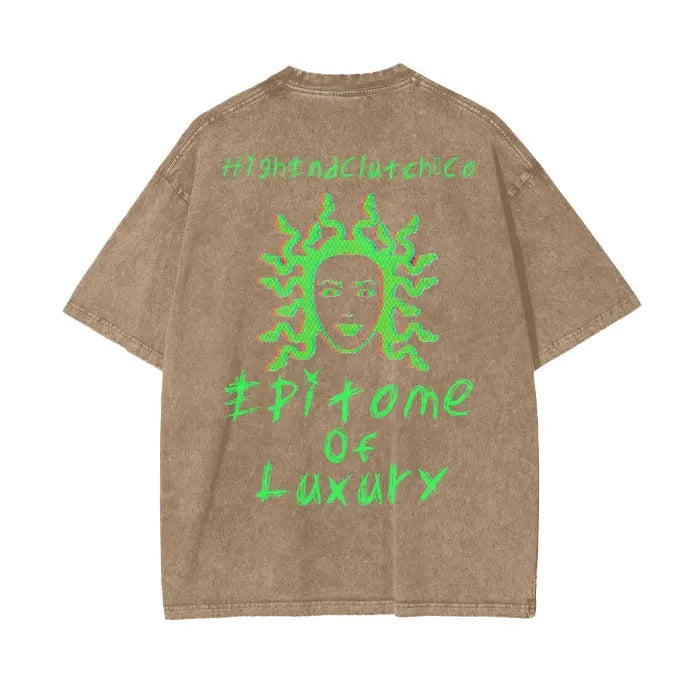 Premium Acid Wash Oversize T-Shirt with Embroidery Style Print - 250 GSM Heavyweight Cotton - Trendy Streetwear for Men & Women - Perfect for Casual Outfits, Concerts, and Urban Fashion