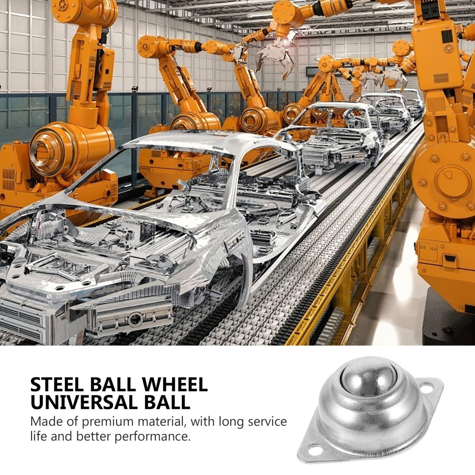 Totority 100Pcs Universal Ball Transfer Units - Heavy Duty Roller Ball Casters for Conveyor Systems, Furniture & Industrial Applications - Smooth 360° Rotation for Material Handling & Workstations