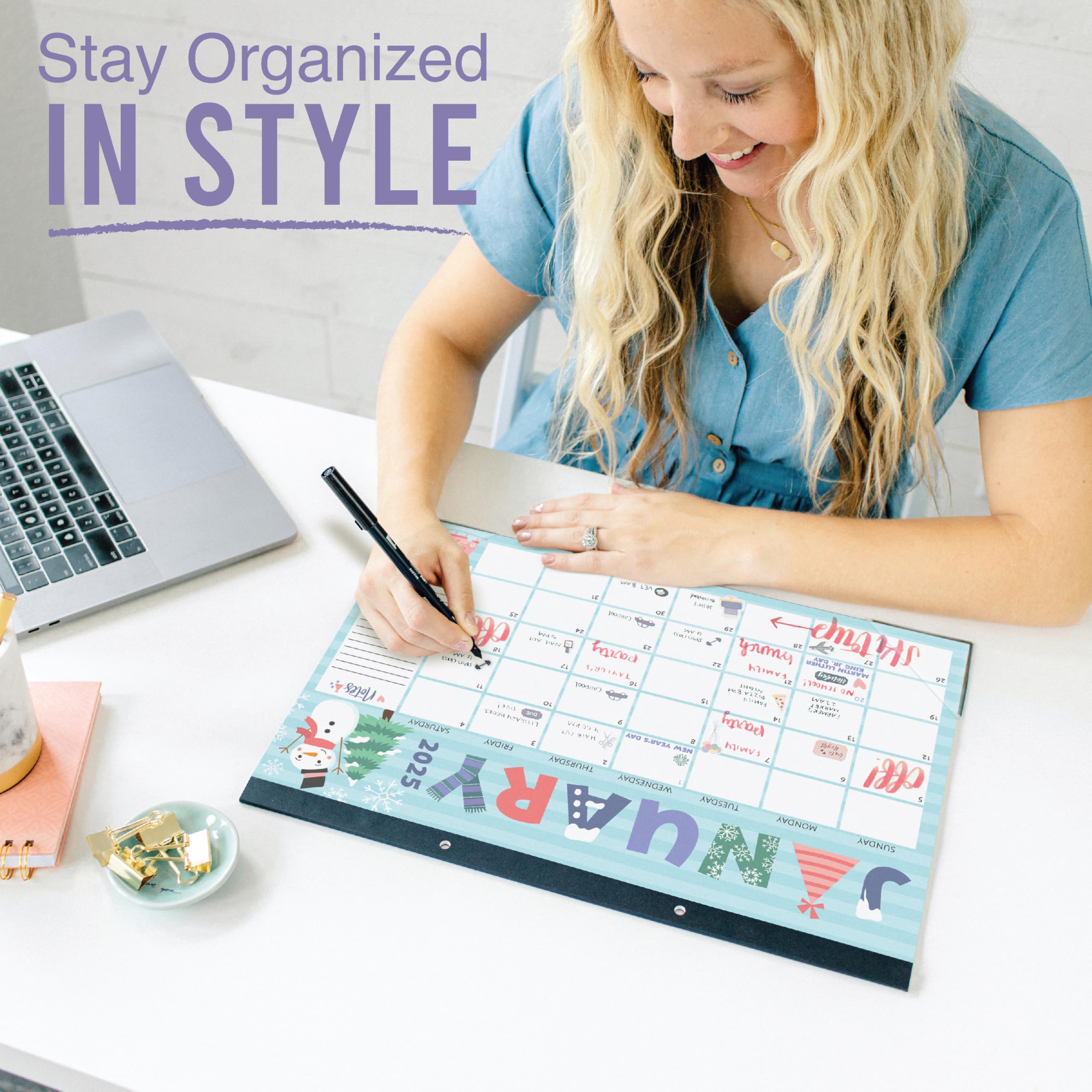 Hadley Designs 2025-2026 Large 18-Month Desk Calendar - 17