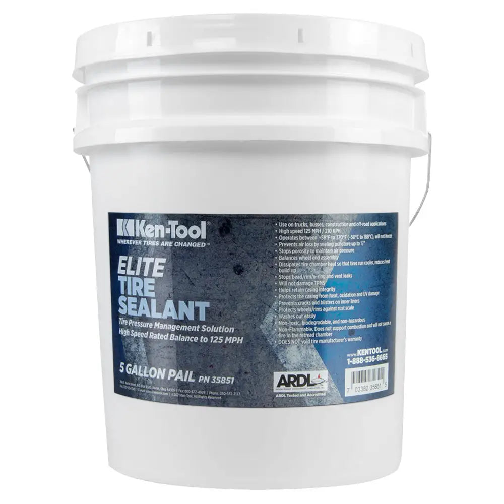 Ken Tool 35851 5 Gallon Elite Tire Sealant - Premium Flat Tire Repair Solution for Cars, Trucks & ATVs - Prevent Flat Tires on Road Trips & Off-Road Adventures