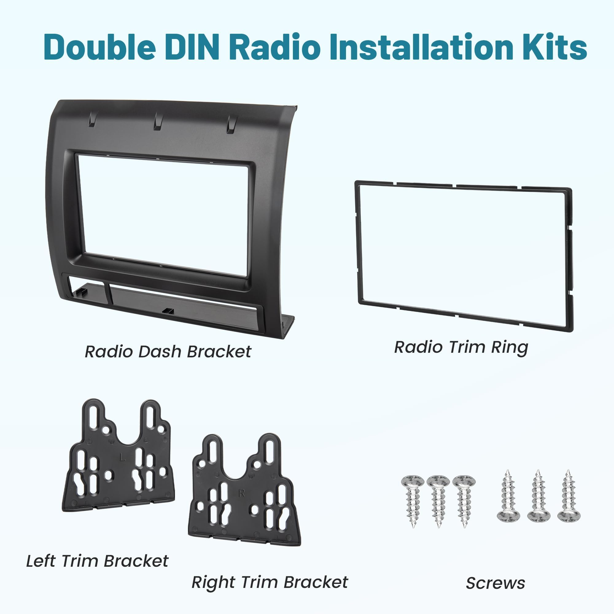 Double DIN Radio Dash Kit for 2005-2011 Toyota Tacoma | Aftermarket Stereo Mounting Bracket & Trim Bezel | Perfect for Car Audio Upgrade & DIY Installation