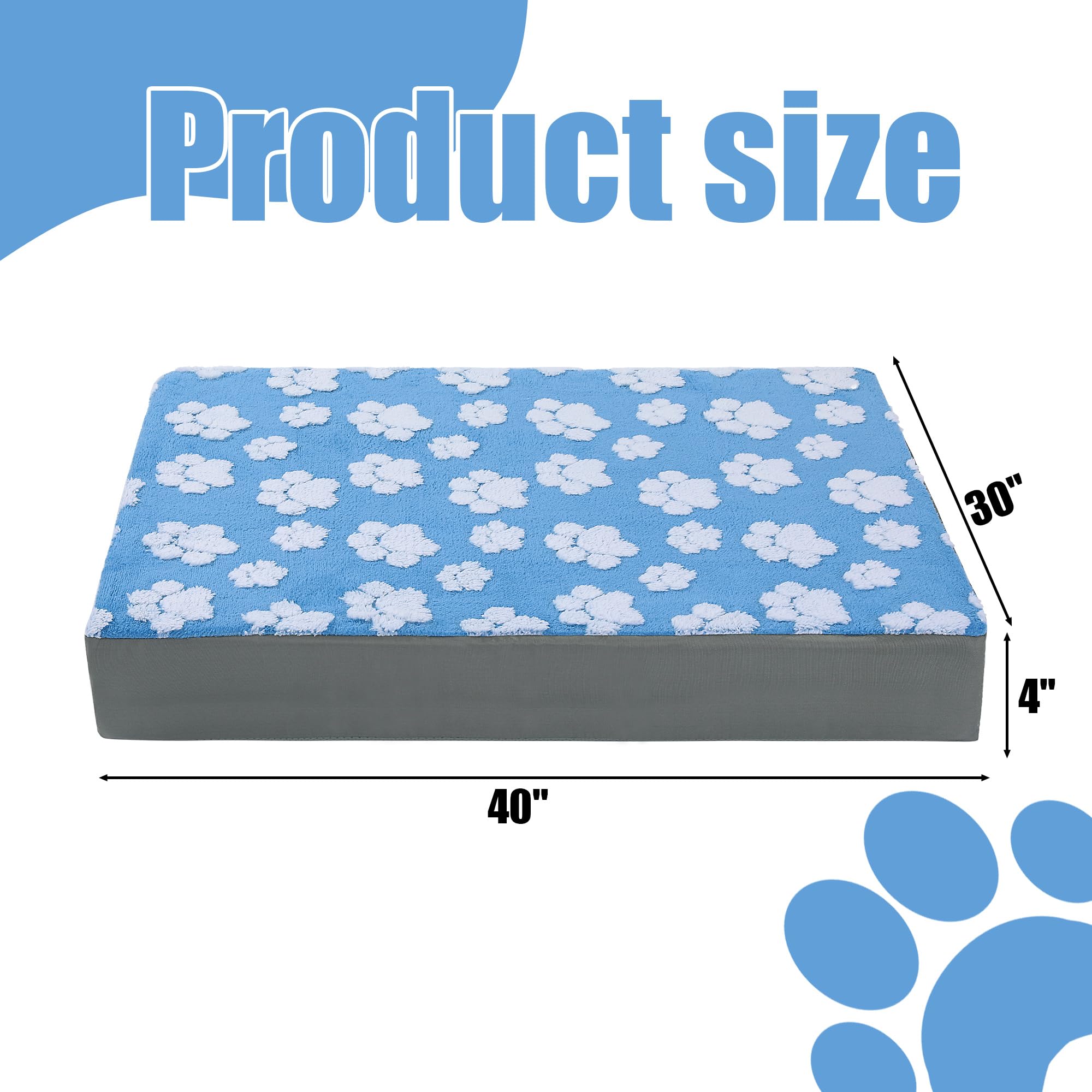 **MABOZOO Waterproof Washable Dog Bed Cover - 40x30x4 Inch Plush Replacement Cover with Anti-Slip Bottom for Small to Medium Dogs - Perfect for Indoor, Crate & Travel Use**