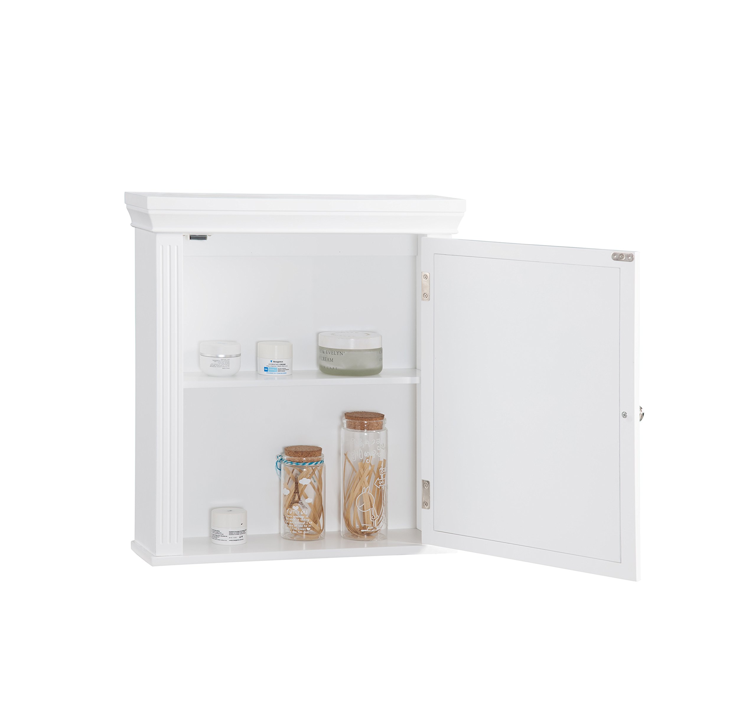Teamson Home Stratford Wooden Mirrored Medicine Cabinet - White Bathroom Storage with Adjustable Shelves | Perfect for Small Bathrooms, Powder Rooms & Vanity Organization