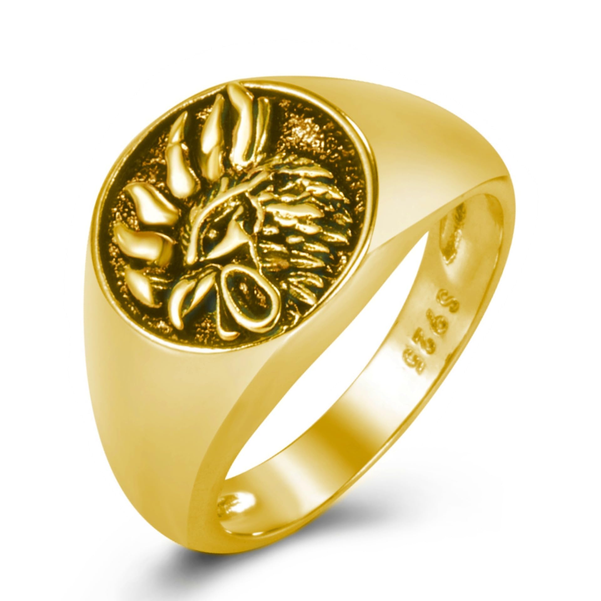 Phoenix Bird Ring for Men - Gold Plated Rooster Signet Ring - Vintage Style Jewelry - Perfect for Gifts, Weddings & Special Occasions
