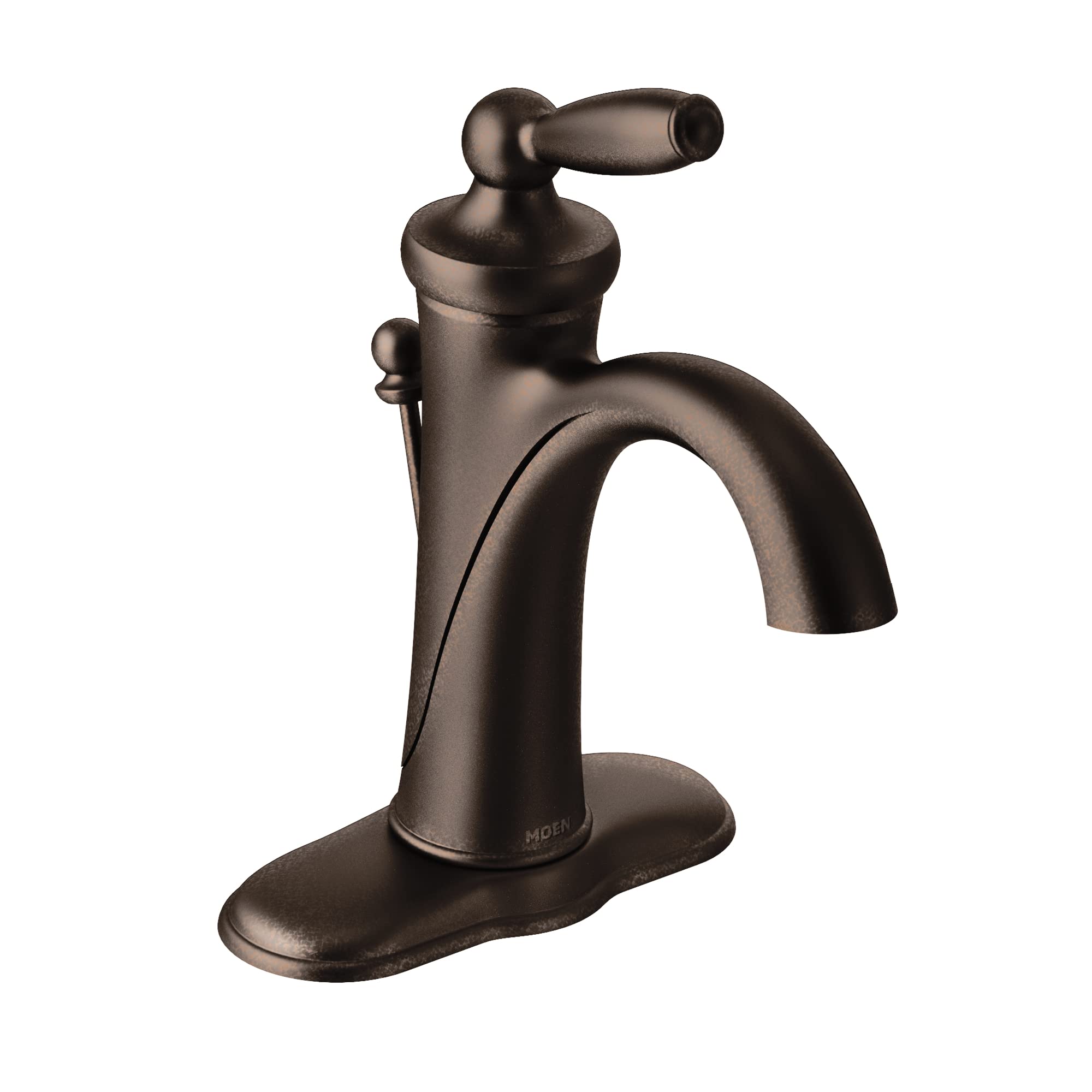 Moen Brantford Oil-Rubbed Bronze Single Handle Traditional Low-Arc Bathroom Sink Faucet with Deck Plate & Vessel Sink Extension Kit - 6600ORB - Perfect for Modern & Classic Bathroom Vanities, Powder Rooms & Vessel Sinks