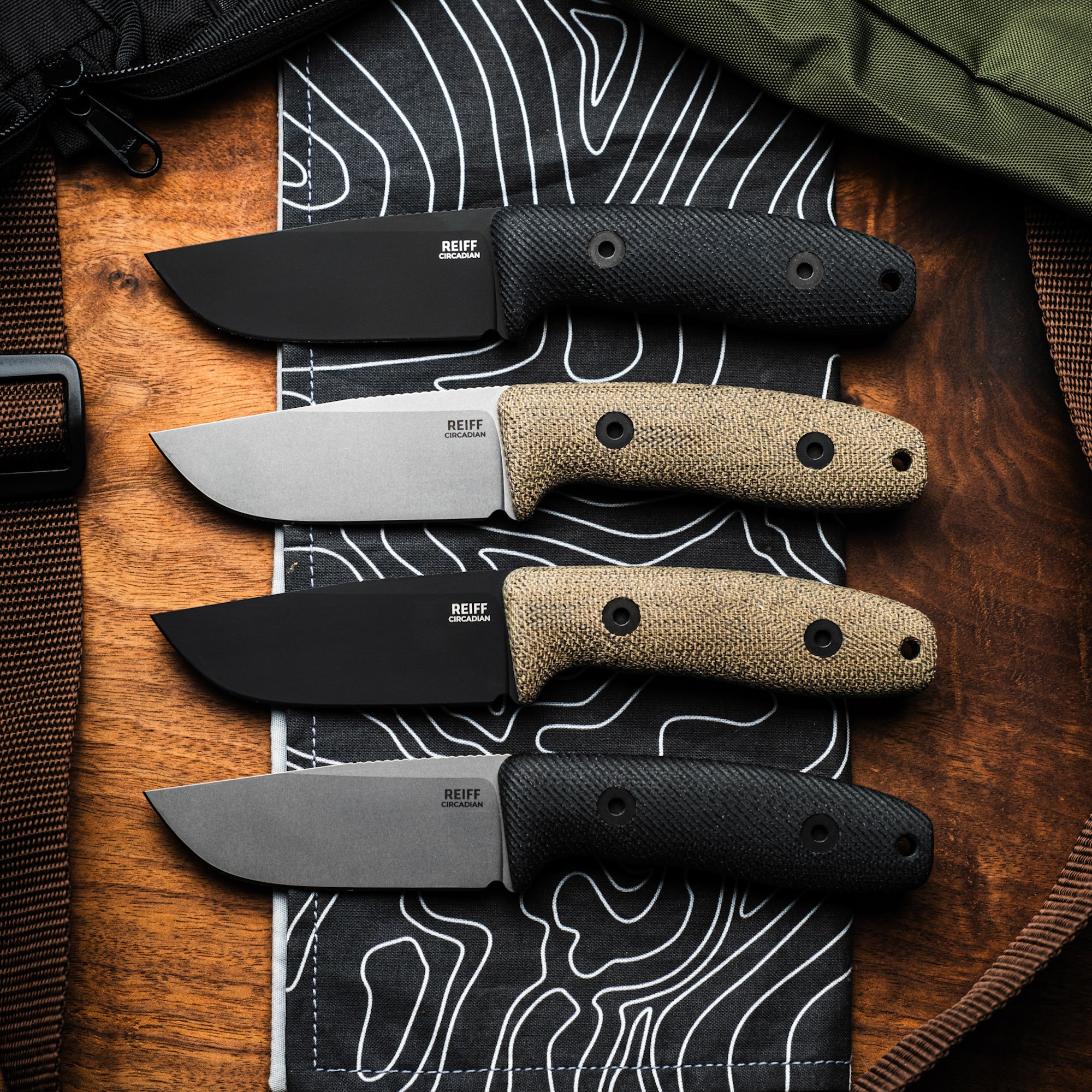 CPM MagnaCut EDC Fixed Blade Knife - Stonewashed Circadian Clip Point with Black Canvas Micarta Handle | Perfect for Outdoor Camping, Hunting & Everyday Carry