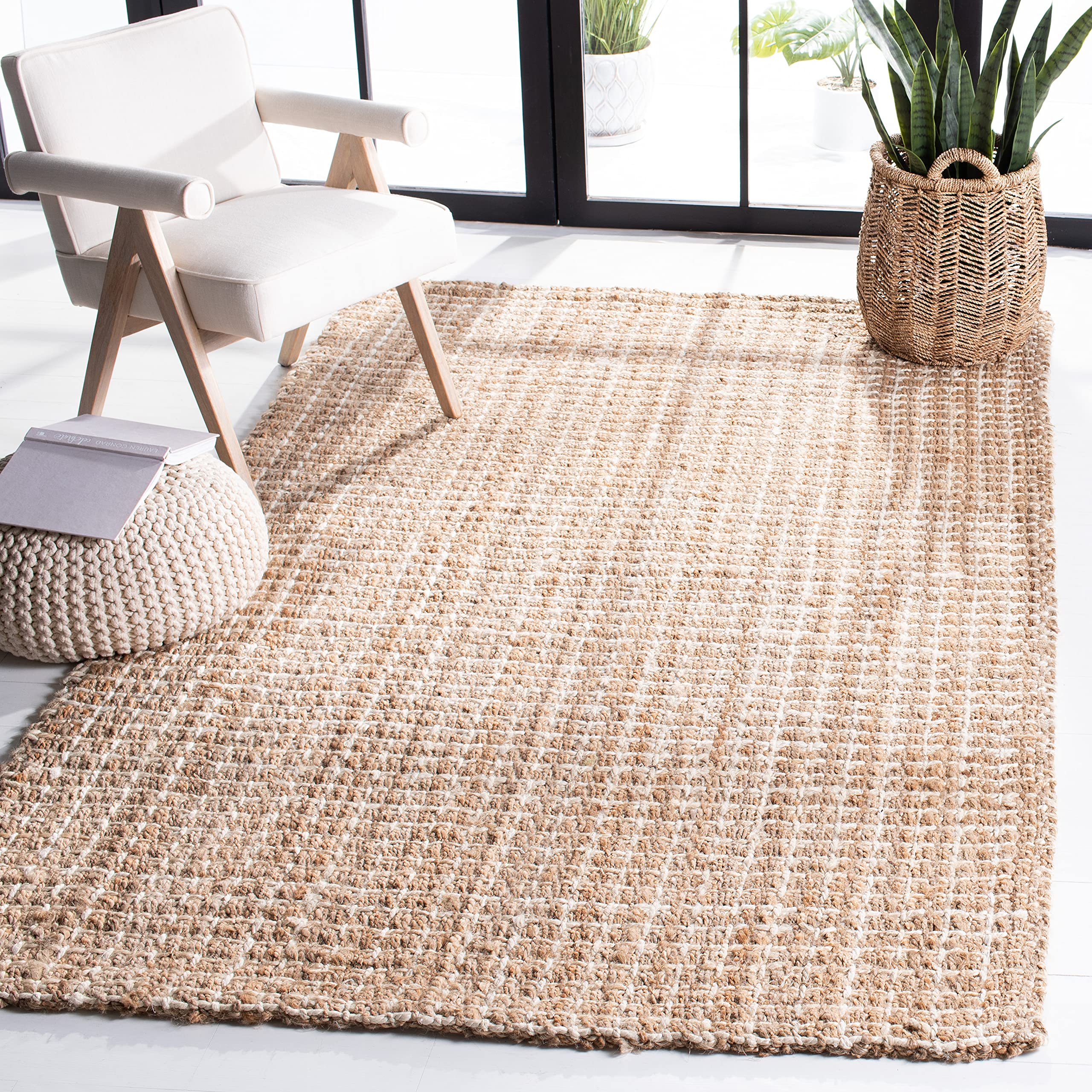 SAFAVIEH Handmade Boho Jute Area Rug 9' x 12' - Natural Fiber Farmhouse Woven Rug for Living Room & Bedroom | Durable & Stylish Floor Covering for High Traffic Areas | Eco-Friendly Home Decor Accent