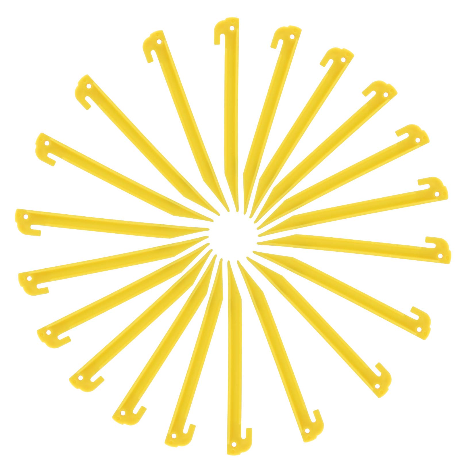 20pcs Heavy Duty Plastic Tent Stakes - Durable Sand & Garden Ground Pegs for Camping, Beach, Backyard, and Outdoor Activities