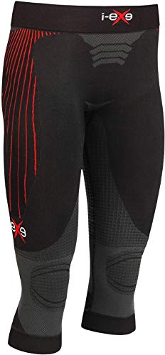 Women - Black With Red - 3/4 Capri Pants