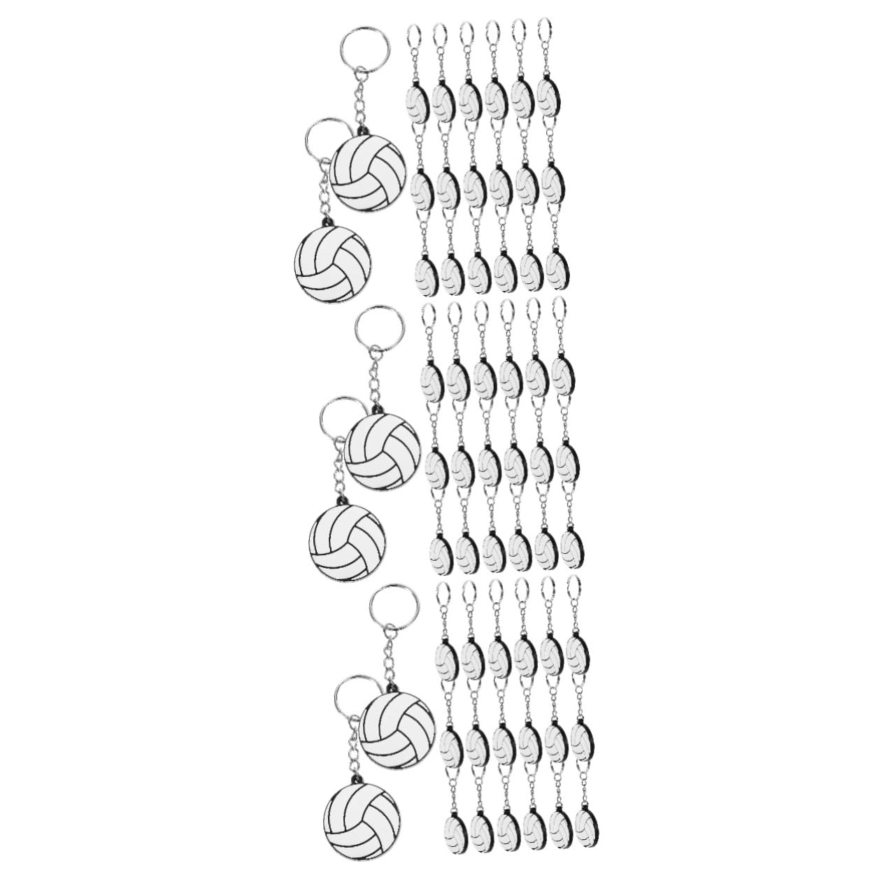 NAMOARLY 60pcs Metal Hanging Keychains for Women, Durable PVC Key Rings, Stylish Decorative Keychains for Bags, Luggage, and Gift Giving