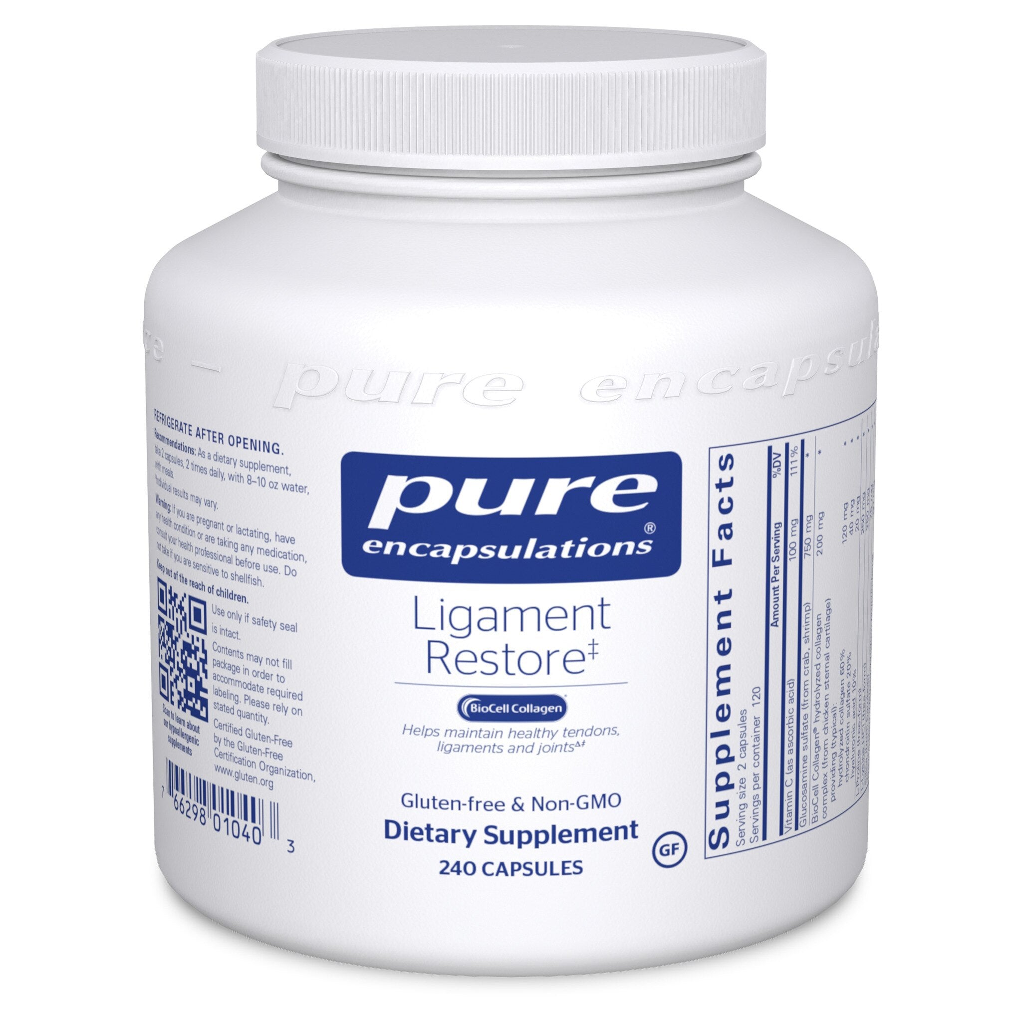 Pure Encapsulations Ligament Restore Supplement - Joint Support Formula for Knee & Shoulder Pain Relief - Supports Healthy Connective Tissue & Mobility - Ideal for Athletes & Active Lifestyles
